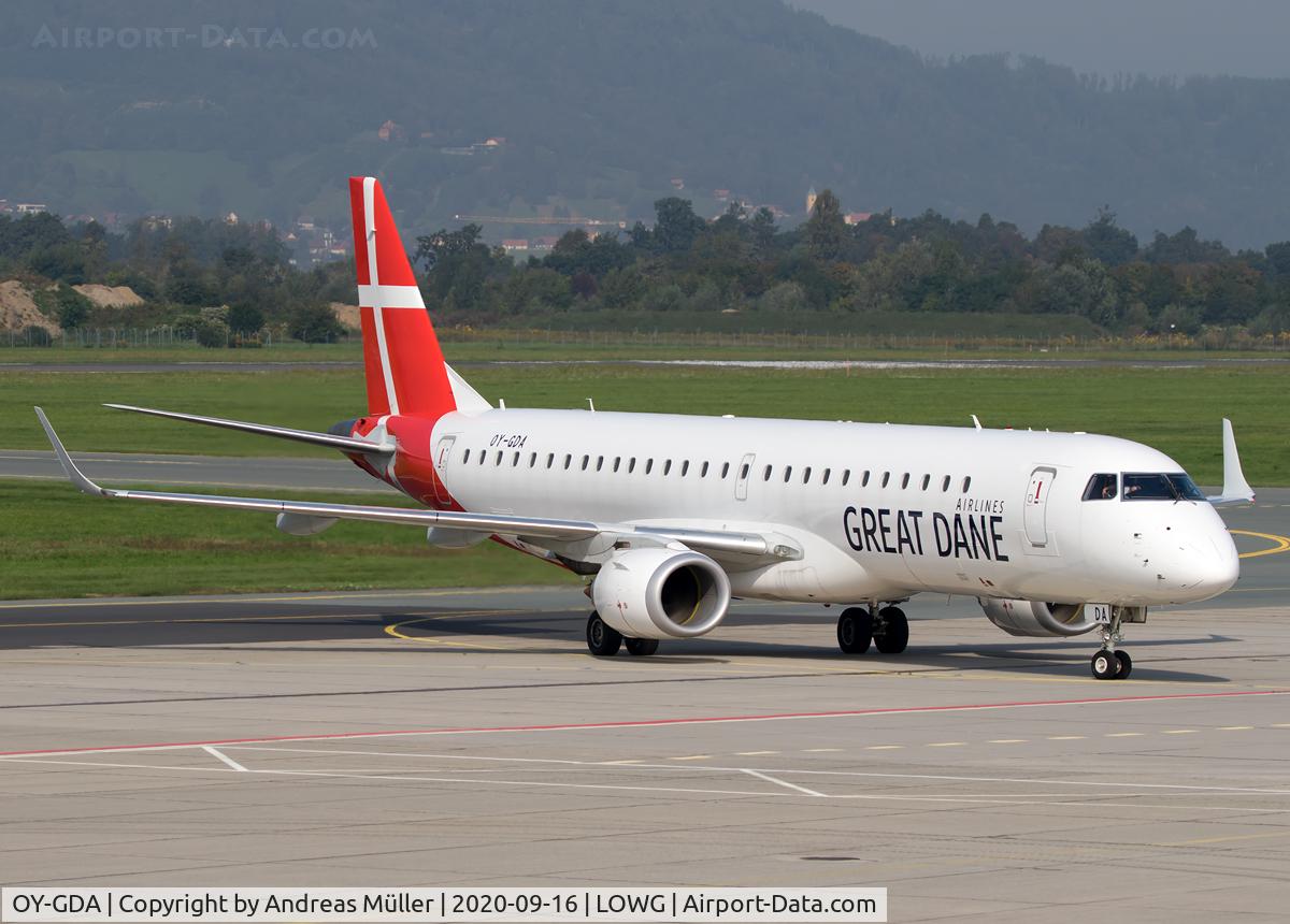 OY-GDA, 2008 Embraer 195LR (ERJ-190-200LR) C/N 19000213, Arriving from Aarhus.