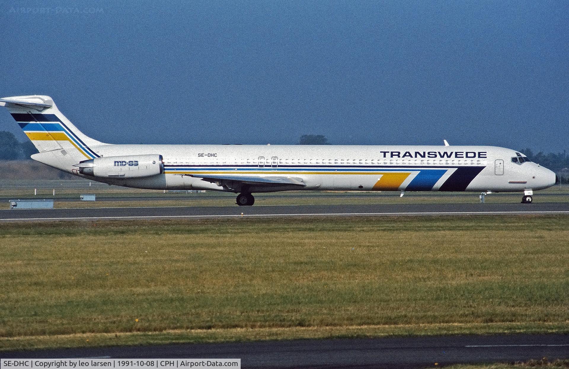 SE-DHC, 1986 McDonnell Douglas MD-83 (DC-9-83) C/N 49397, Copenhagen 8.10.1991