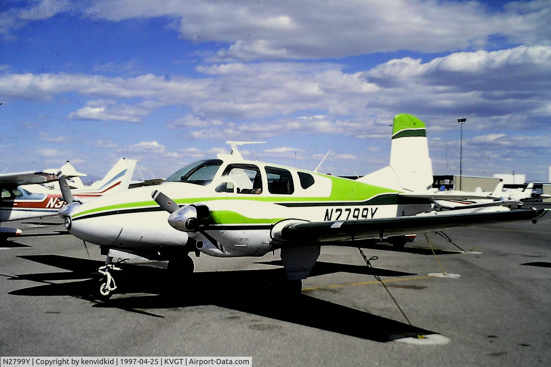 N2799Y, 1958 Beech 95 C/N TD-175, At North Las Vegas Airport prior to attending the Golden Air Tattoo at Nellis.