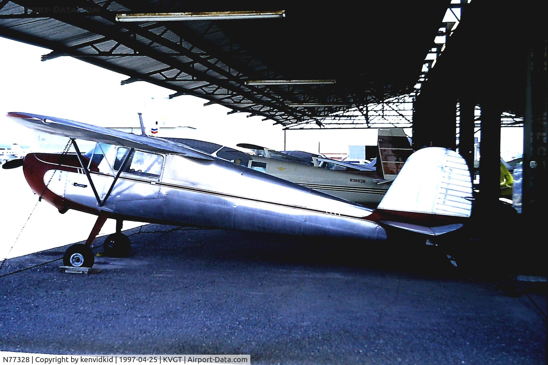 N77328, 1946 Cessna 120 C/N 11770, At North Las Vegas Airport prior to attending the Golden Air Tattoo at Nellis.