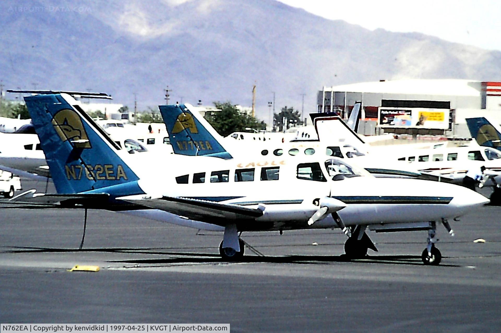 N762EA, Cessna 402C C/N 402C0061, At North Las Vegas Airport prior to attending the Golden Air Tattoo at Nellis.