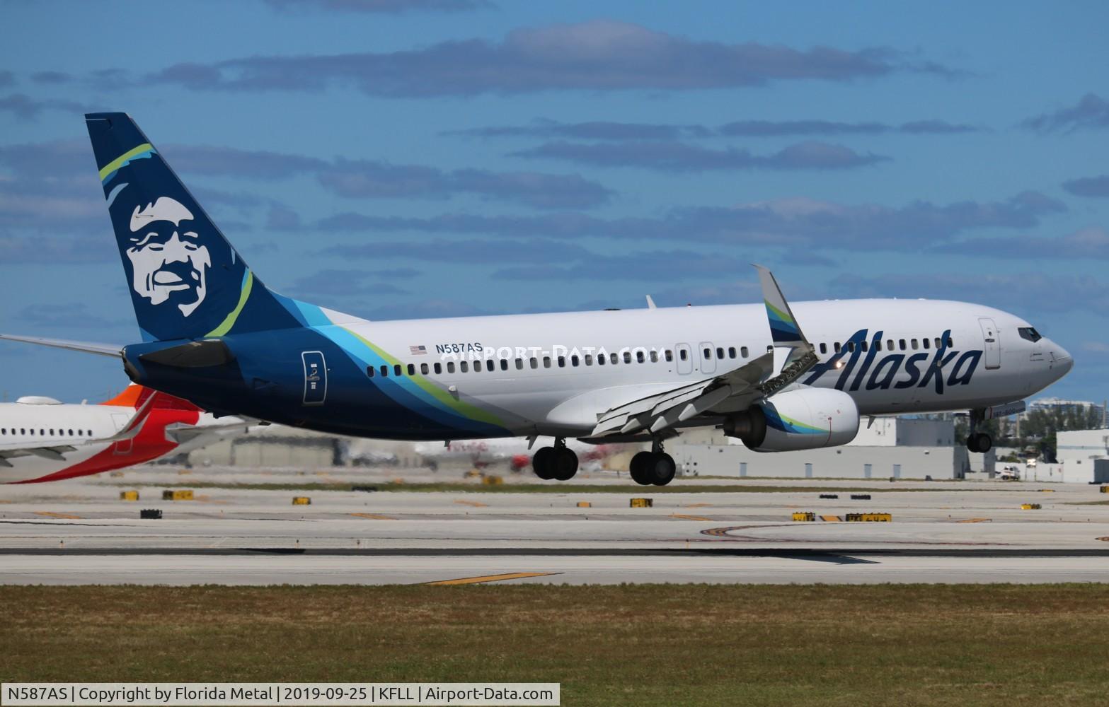 N587AS, 2007 Boeing 737-890 C/N 35684, FLL 2019