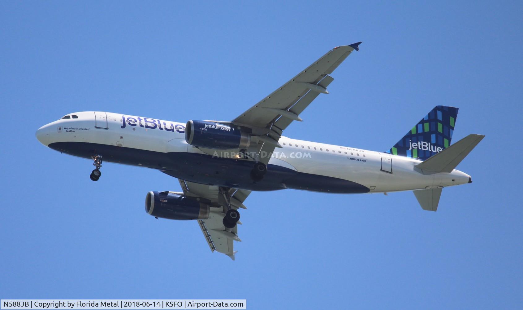 N588JB, 2004 Airbus A320-232 C/N 2201, SFO 2018