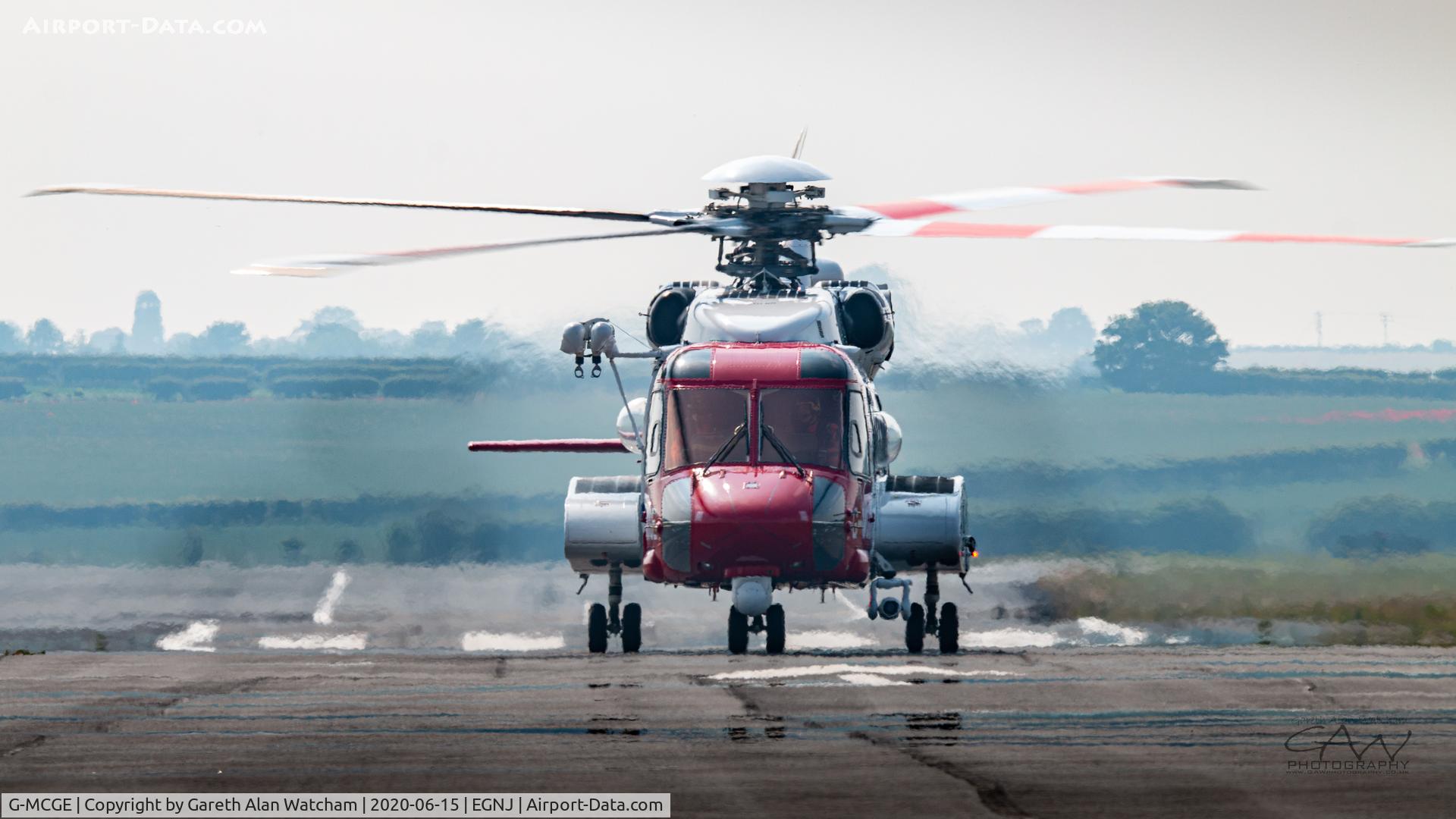 G-MCGE, 2014 Sikorsky S-92A C/N 920214, Returning to base after SAR Duties