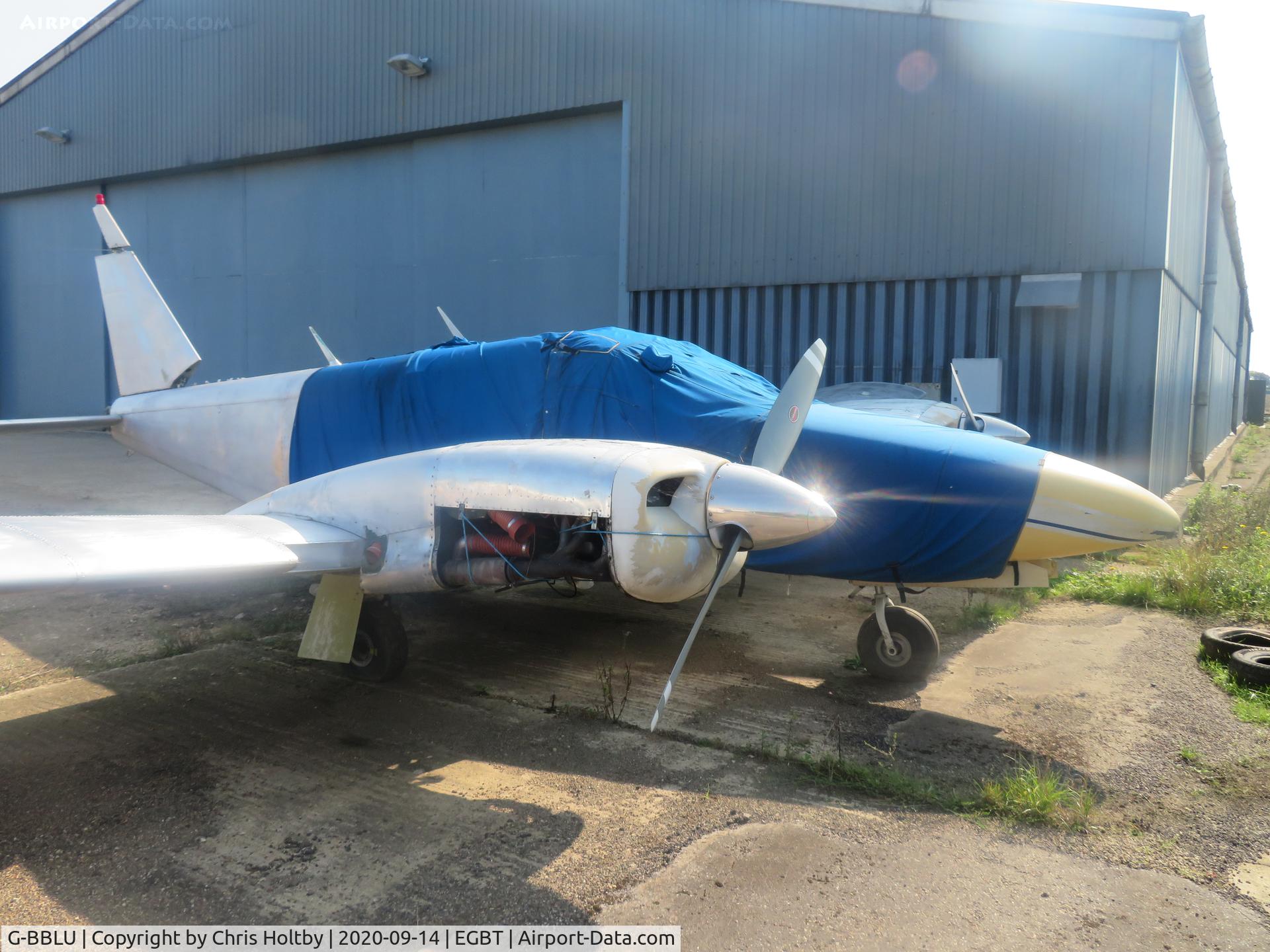G-BBLU, 1973 Piper PA-34-200 Seneca C/N 34-7350271, Piper Seneca awaiting some serious restoration & paint job at Turweston