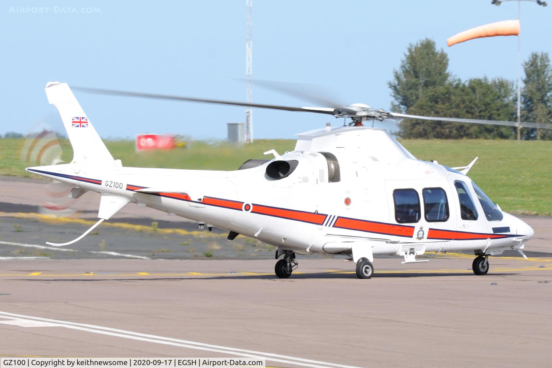GZ100, 2015 AgustaWestland AW-109SP Grand New C/N 22347, Leaving Norwich.
