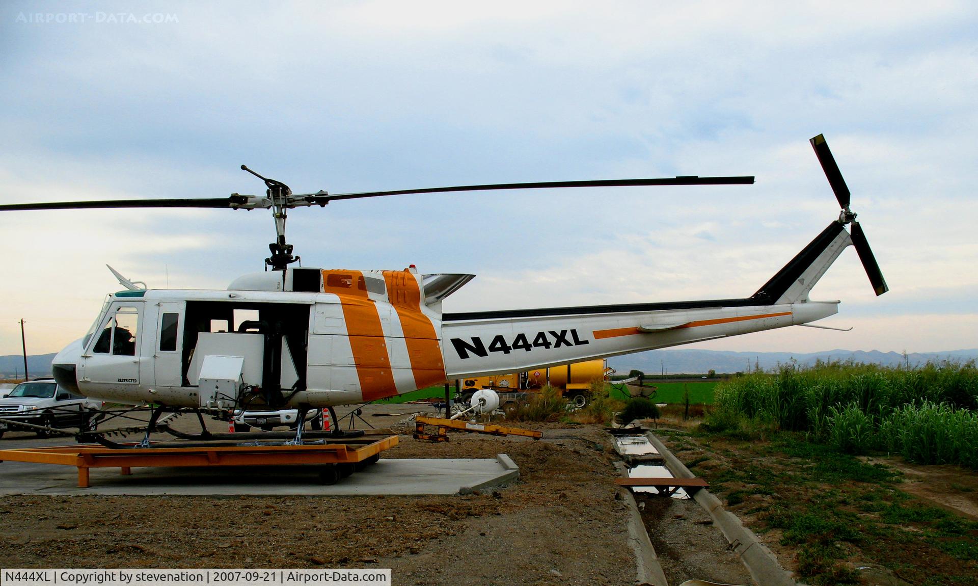 N444XL, 1967 Bell UH-1H Iroquois C/N 9358, Pacific Valley Aviation Bell UH-1H @ Arbuckle, CA Lone Star Road home base (ex 67-17160)