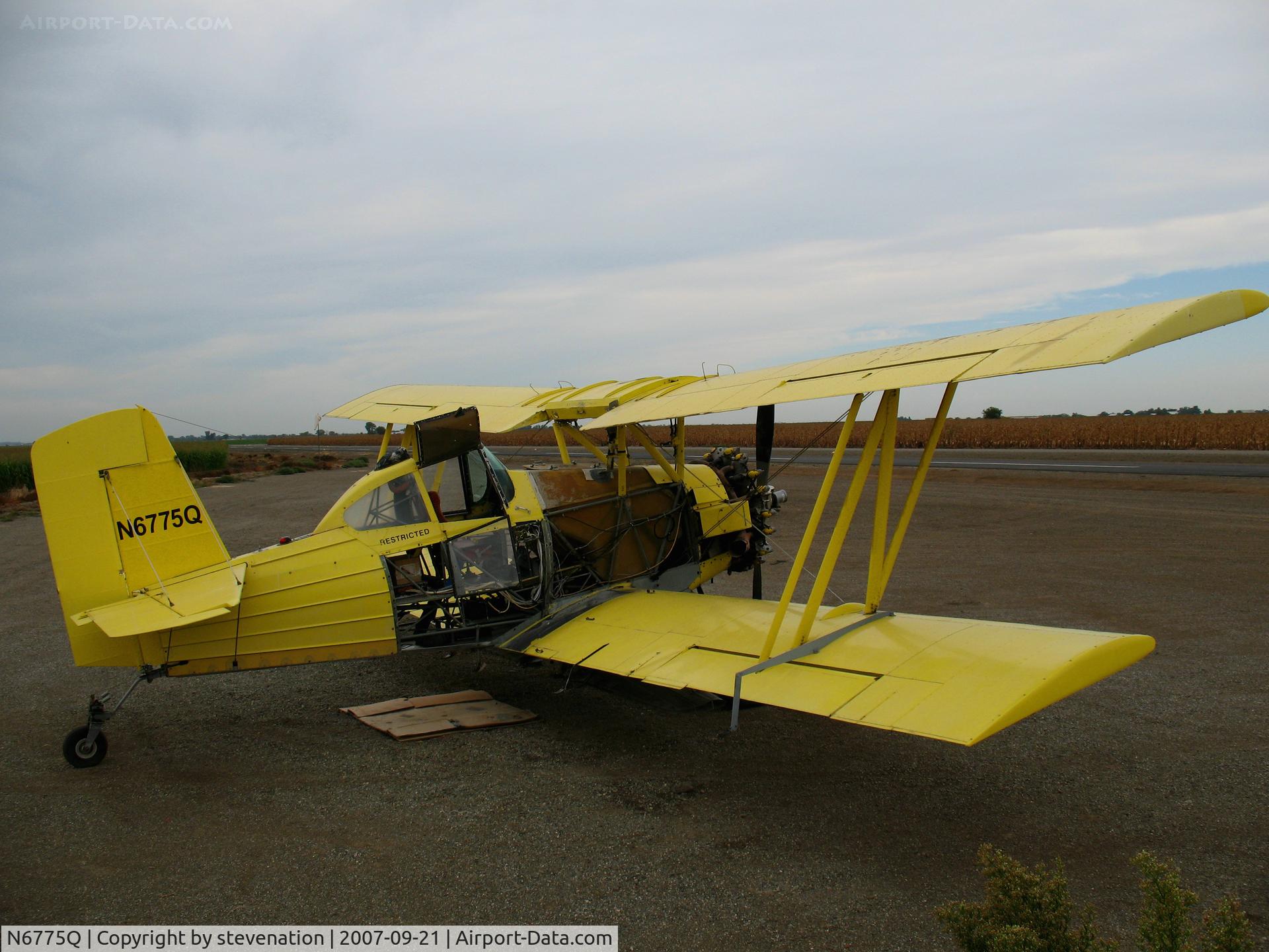 N6775Q, 1977 Grumman-Schweizer G-164B C/N 285B, Pacific Valley Aviation 1977 Grumman-Schweizer G-164B @ Arbuckle, CA Lone Star Road home base