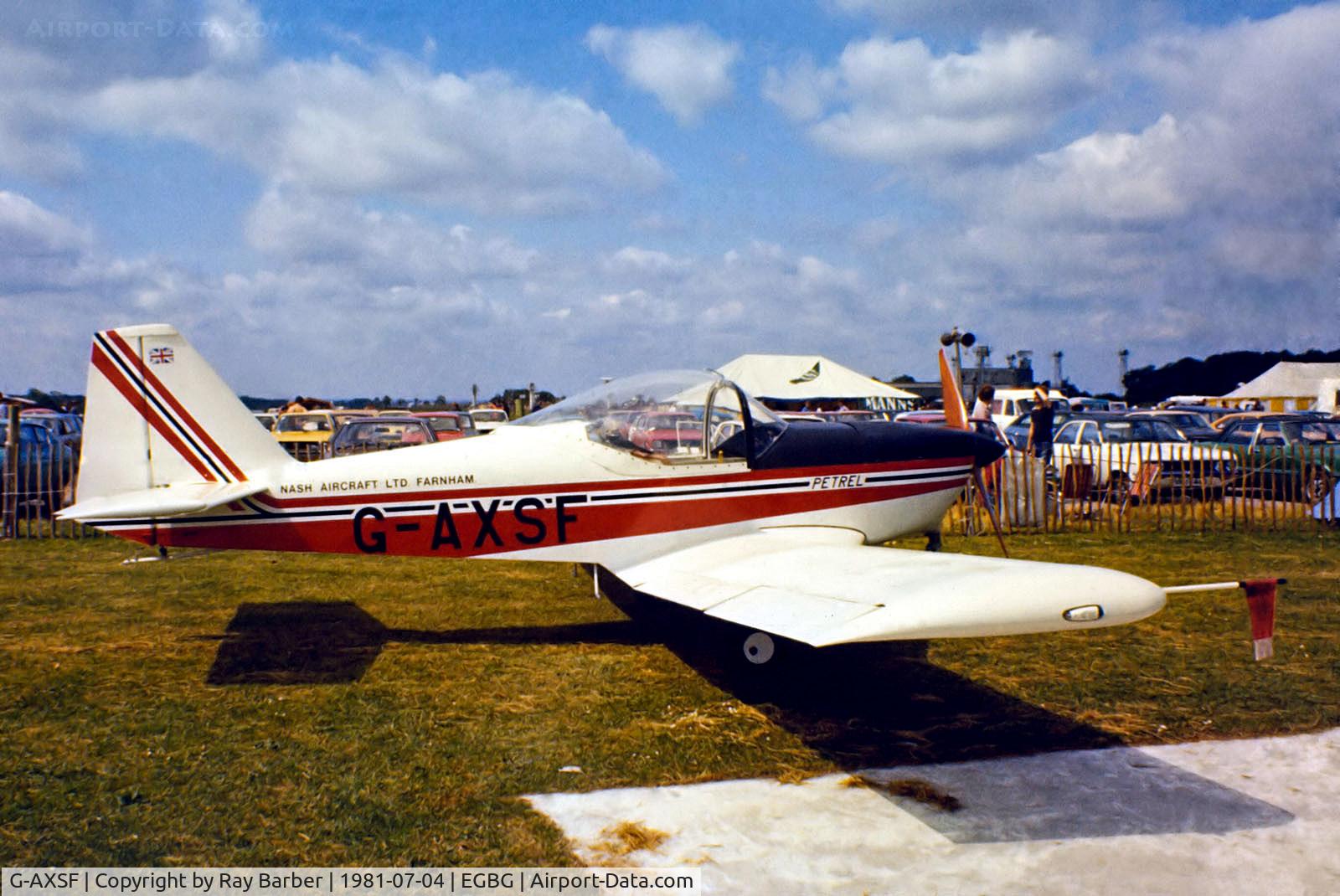 G-AXSF, 1980 Nash Petrel C/N P.003, G-AXSF   Nash Petral [P.003] (Nash Aircraft Ltd) Leicester~G 04/07/1981