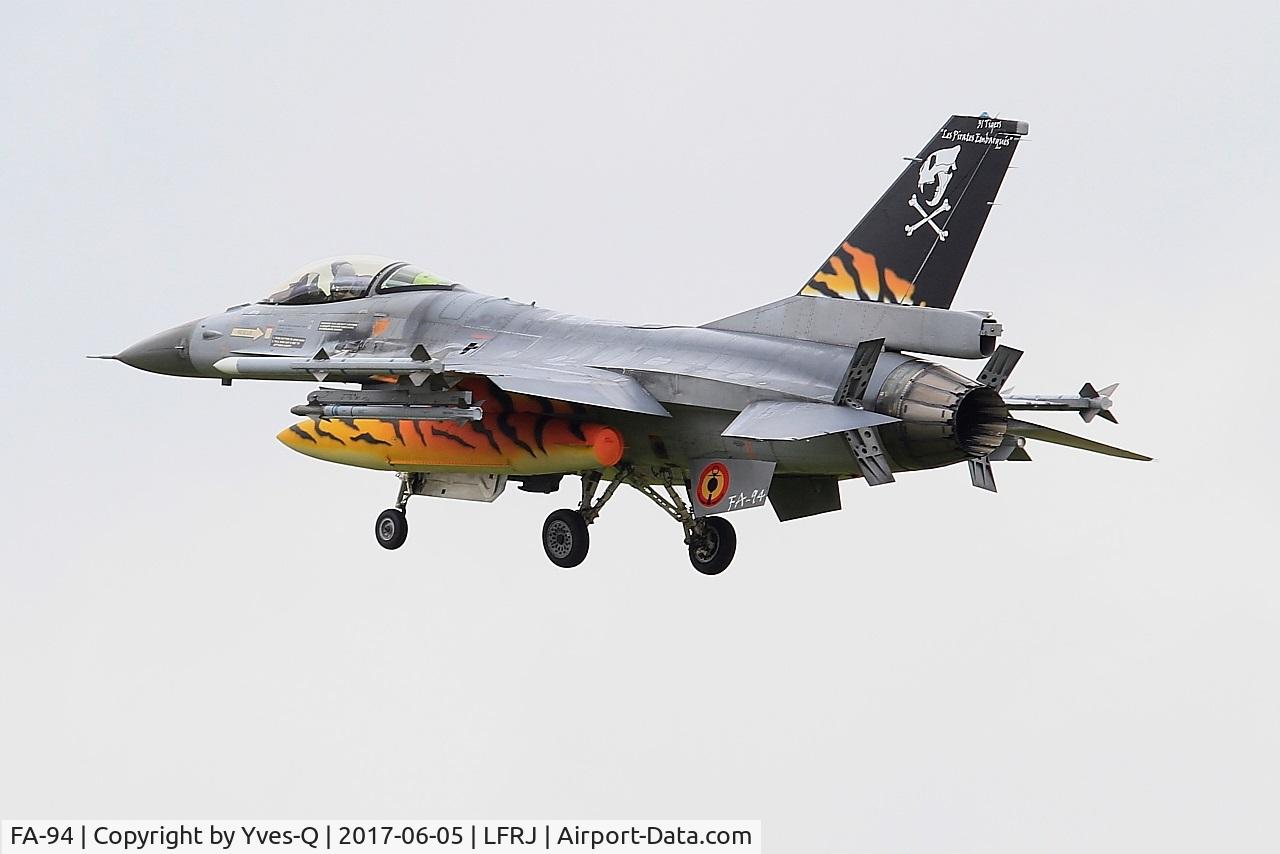 FA-94, SABCA F-16AM Fighting Falcon C/N 6H-94, SABCA F-16AM Fighting Falcon, On final rwy 26, Landivisiau Naval Air Base (LFRJ) Tiger Meet 2017