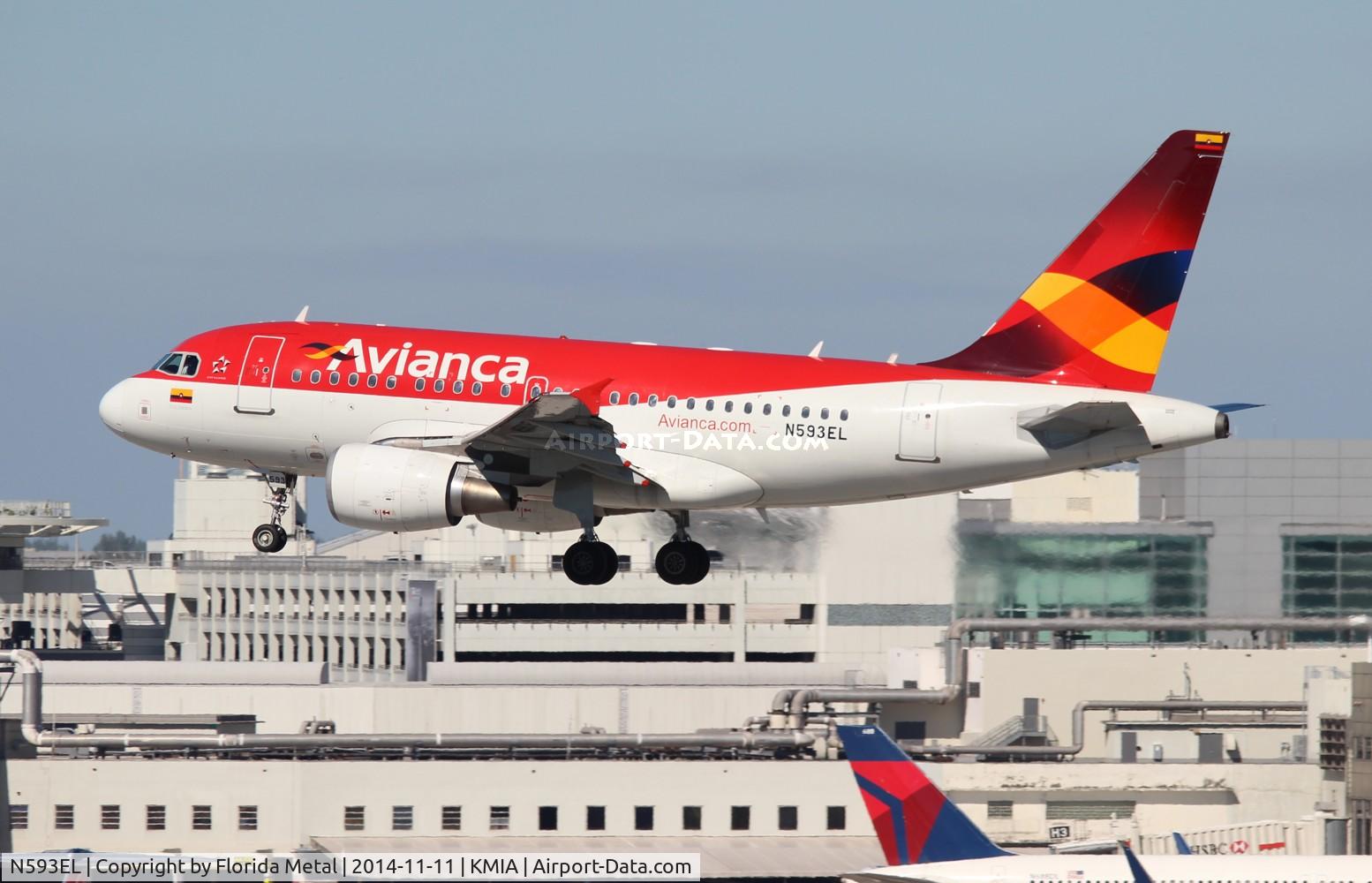 N593EL, 2004 Airbus A318-111 C/N 2367, MIA 2014