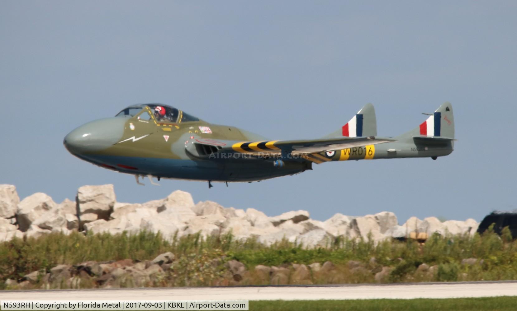 N593RH, 1959 De Havilland DH-115 Vampire T.55 C/N 986, Cleveland 2017