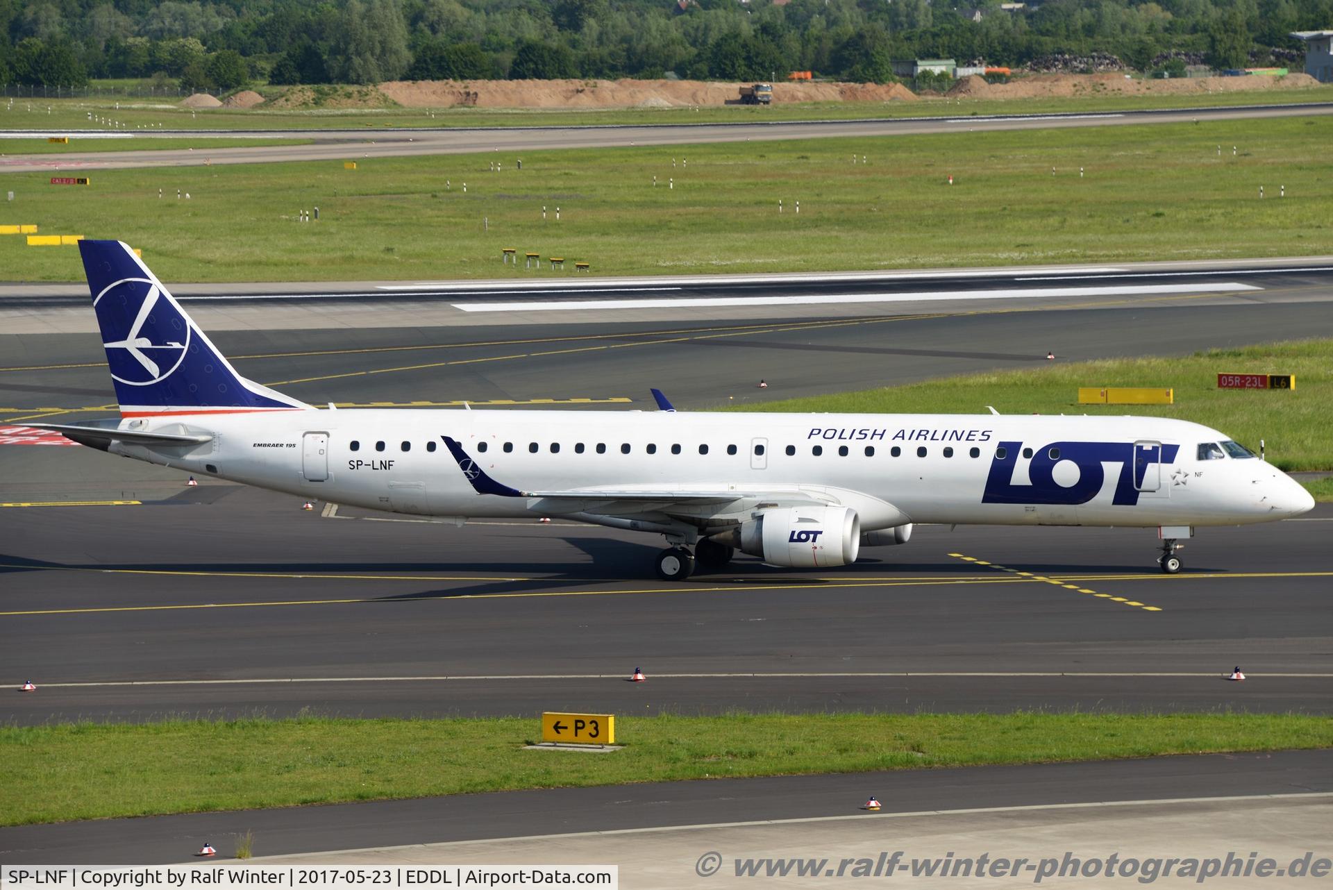 SP-LNF, 2013 Embraer 195LR (ERJ-190-200LR) C/N 19000596, Embraer ERJ-195LR 190-200LR - LO LOT LOT Polish Airlines - 19000596 - SP-LNF - 23.05.2017 - DUS