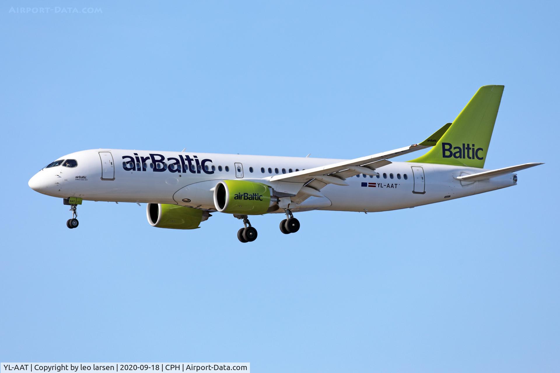 YL-AAT, 2019 Airbus A220-300 C/N 55055, Copenhagen 18.9.2020
