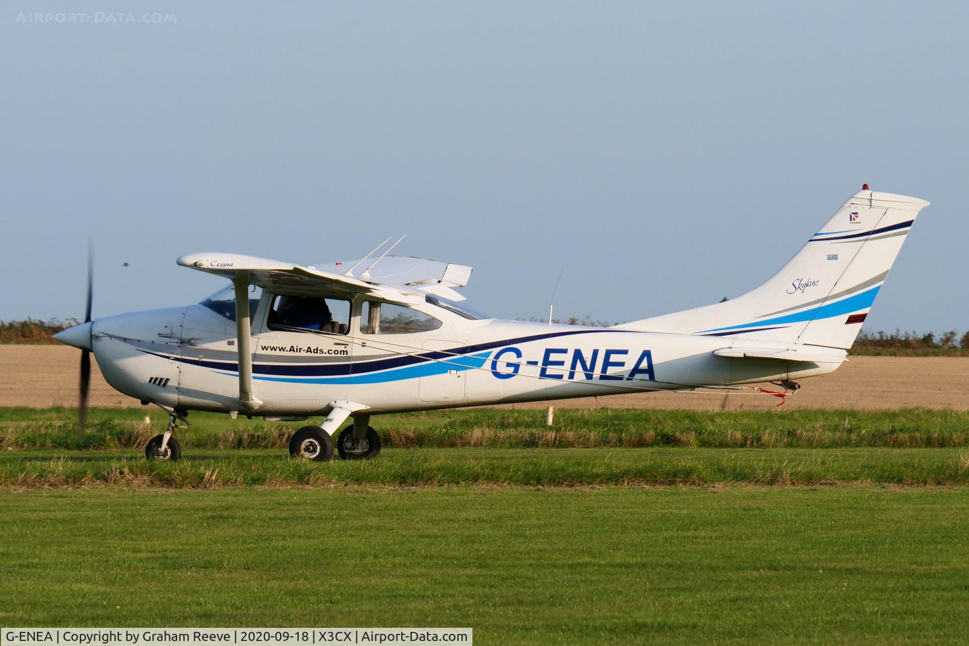 G-ENEA, 1971 Cessna 182P Skylane C/N 182-60895, Departing from Northrepps.