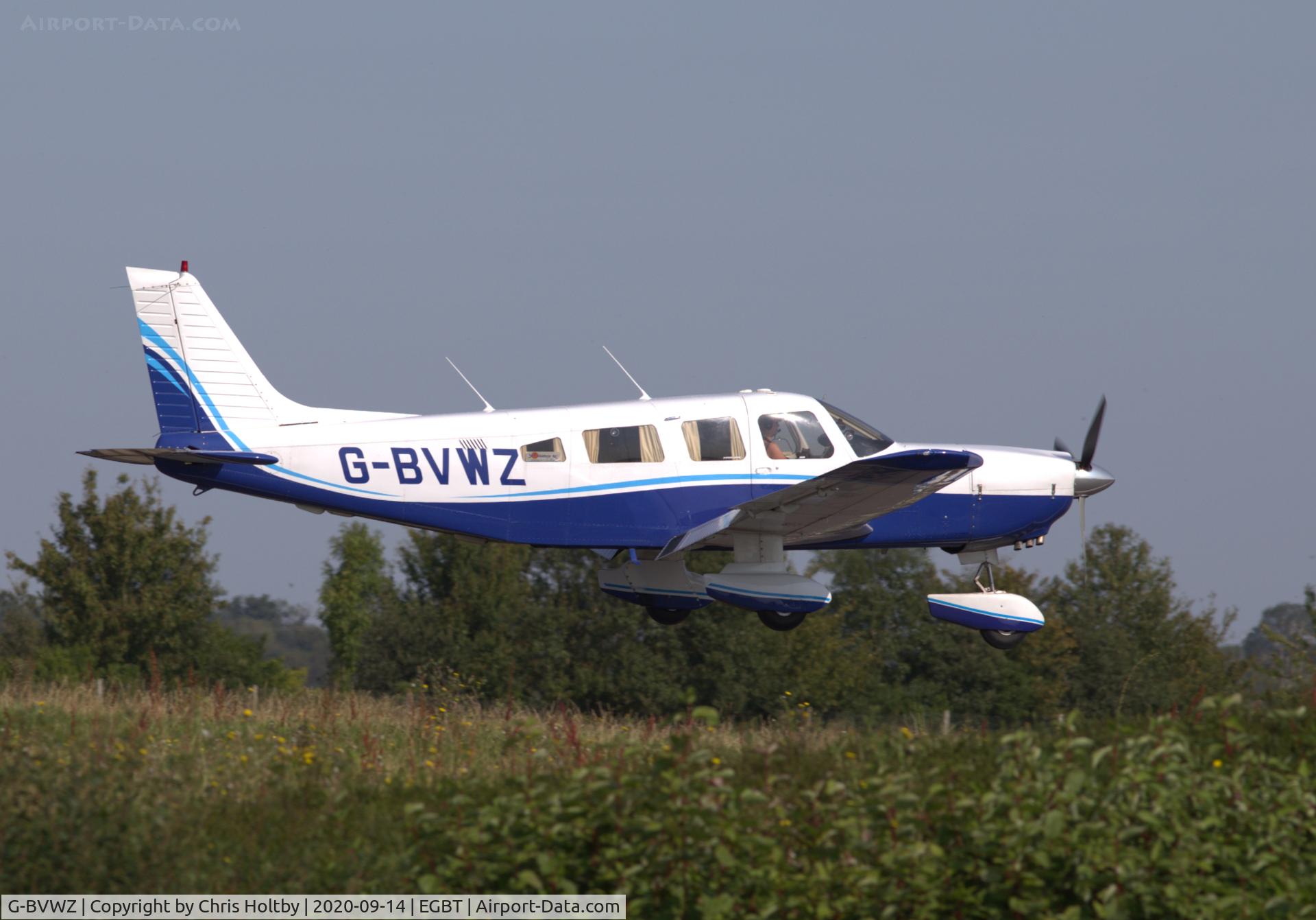 G-BVWZ, 1989 Piper PA-32-301 Saratoga C/N 32-06055, Landing at Turweston, Bucks