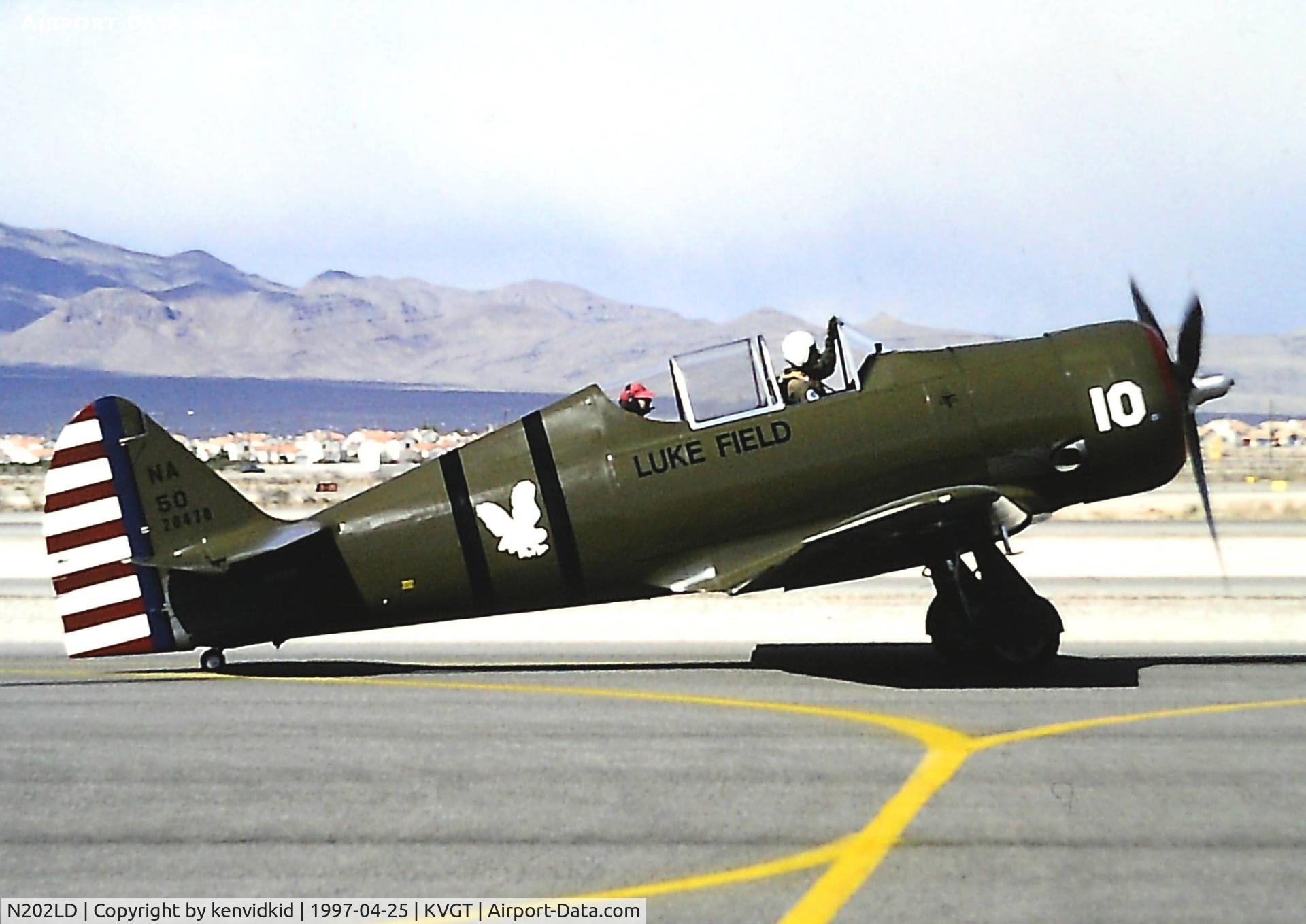 N202LD, 1952 North American NA-50 (replica) C/N 20470, At North Las Vegas Airport prior to attending the Golden Air Tattoo at Nellis.