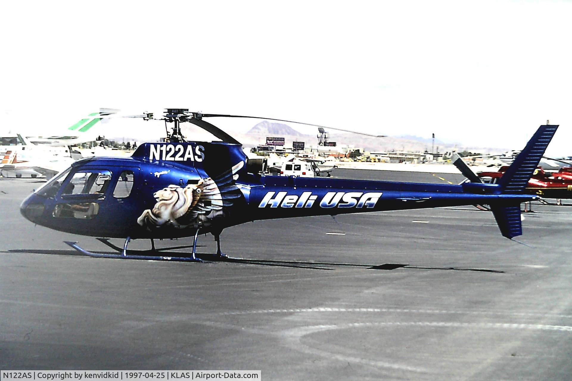 N122AS, 1991 Aerospatiale AS-350BA Ecureuil C/N 2543, At Las Vegas McCarran Airport prior to attending the Golden Air Tattoo at Nellis.