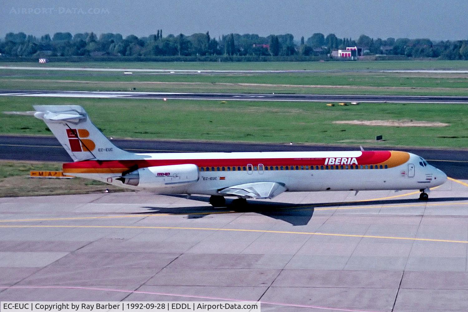 EC-EUC, 1989 McDonnell Douglas MD-87 (DC-9-87) C/N 49829, EC-EUC   McDonnell Douglas DC-9-87 (MD87) [49829] (Iberia) Dusseldorf Int'l~D 28/09/1992