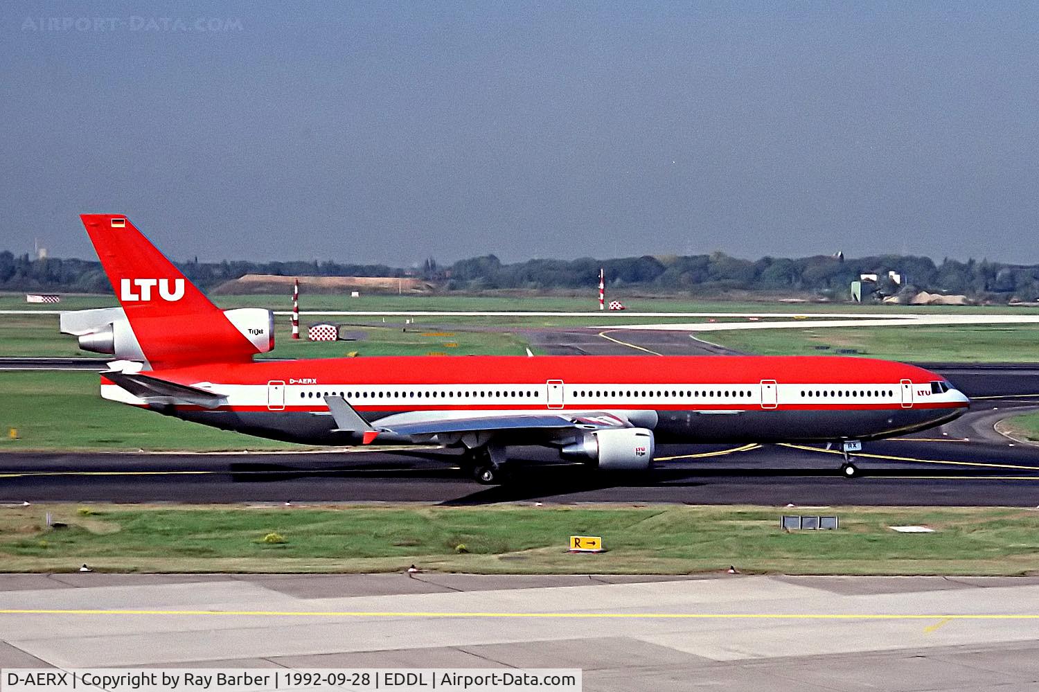 D-AERX, 1992 McDonnell Douglas MD-11F C/N 48486, D-AERX   McDonnell Douglas MD-11 [48486] (LTU Sud) Dusseldorf Int'l~D 28/09/1992