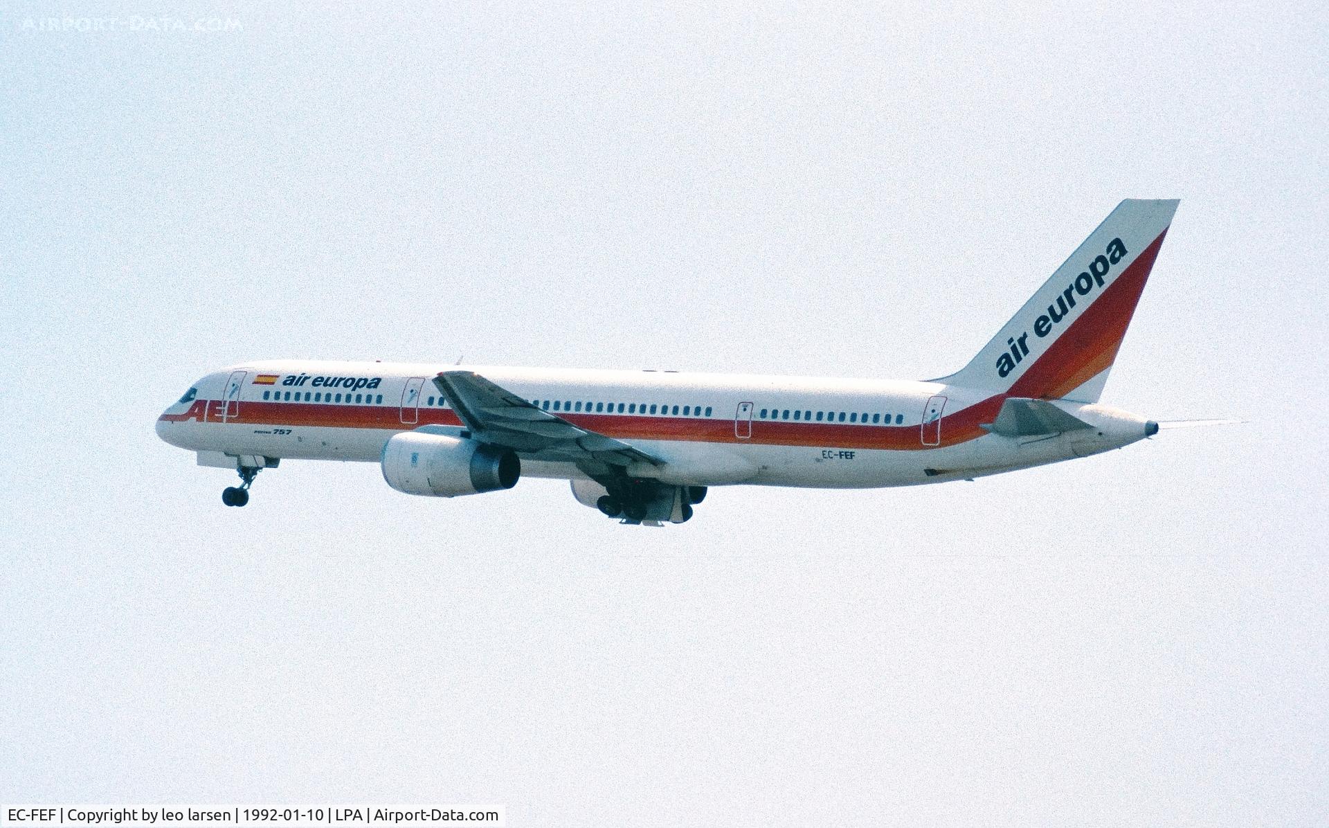 EC-FEF, 1990 Boeing 757-236 C/N 24794, Las Palmas 10.1.1992