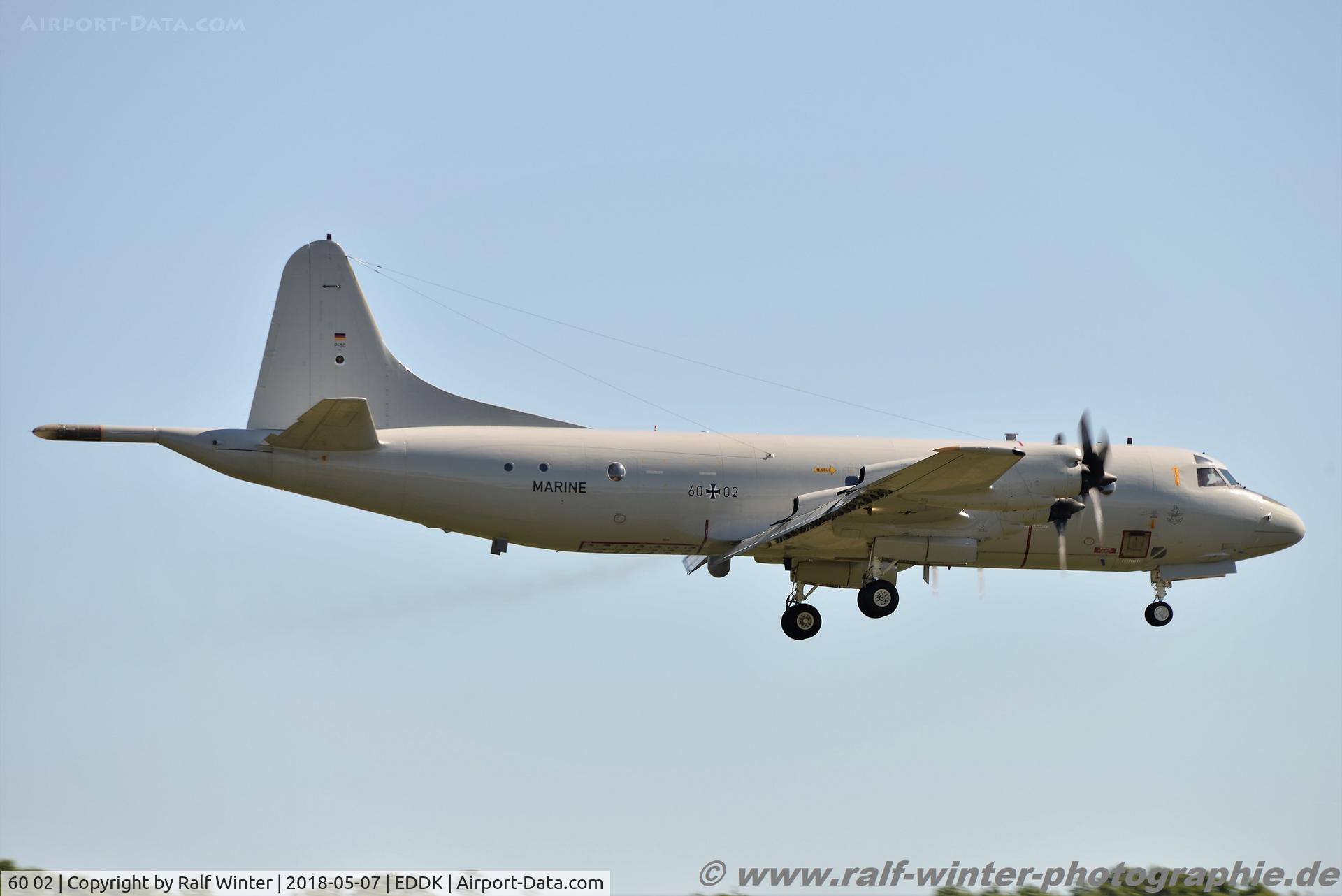 60 02, Lockheed P-3C Orion C/N 285E-5741, Lockheed P-3C Orion - GNY German Navy MFG3 - 5741 - 60+02 - 07.05.2018 - CGN