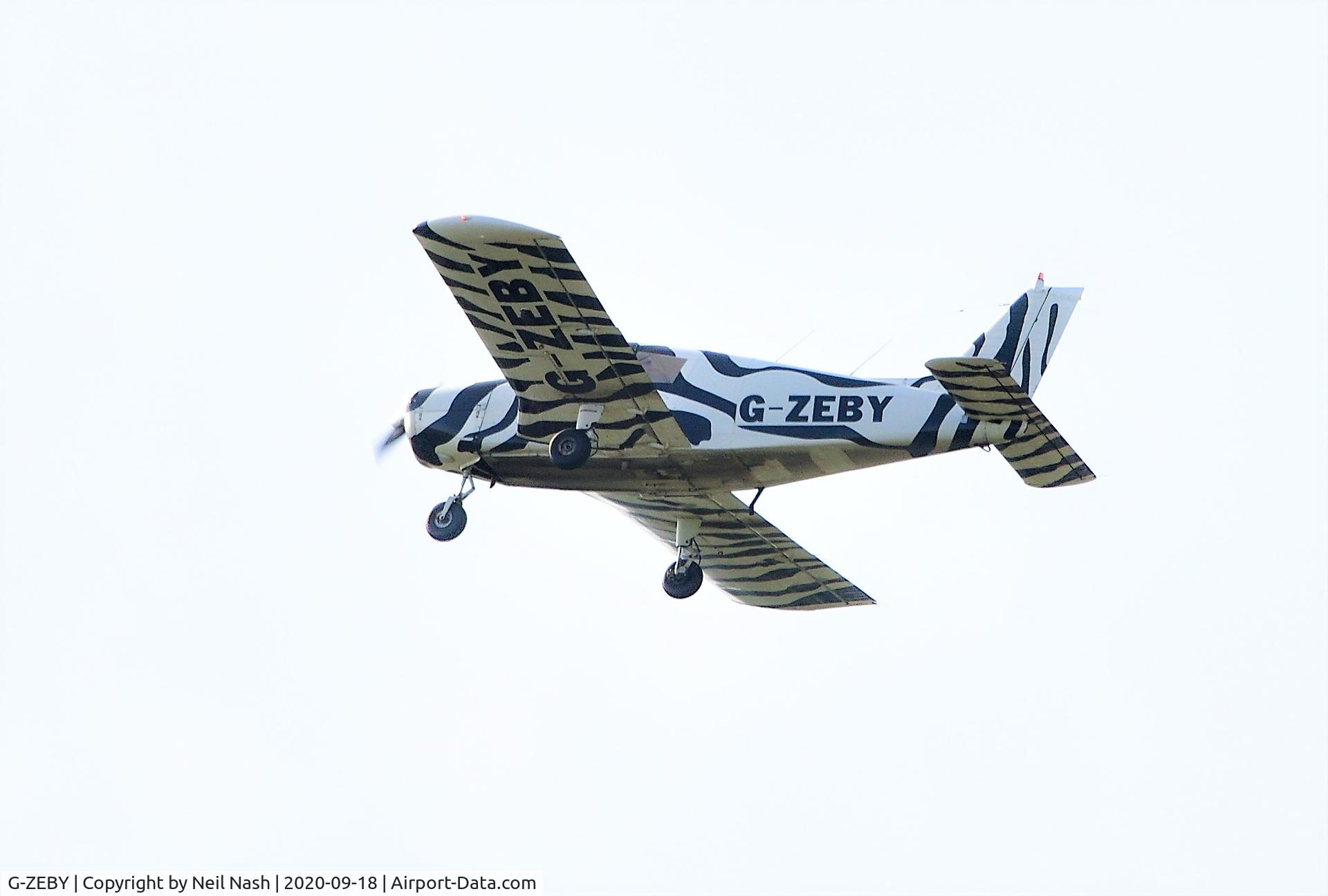 G-ZEBY, 1973 Piper PA-28-140 Cherokee E C/N 28-7325240, Taken flying over Brandon Marsh Nr. Coventry Airport