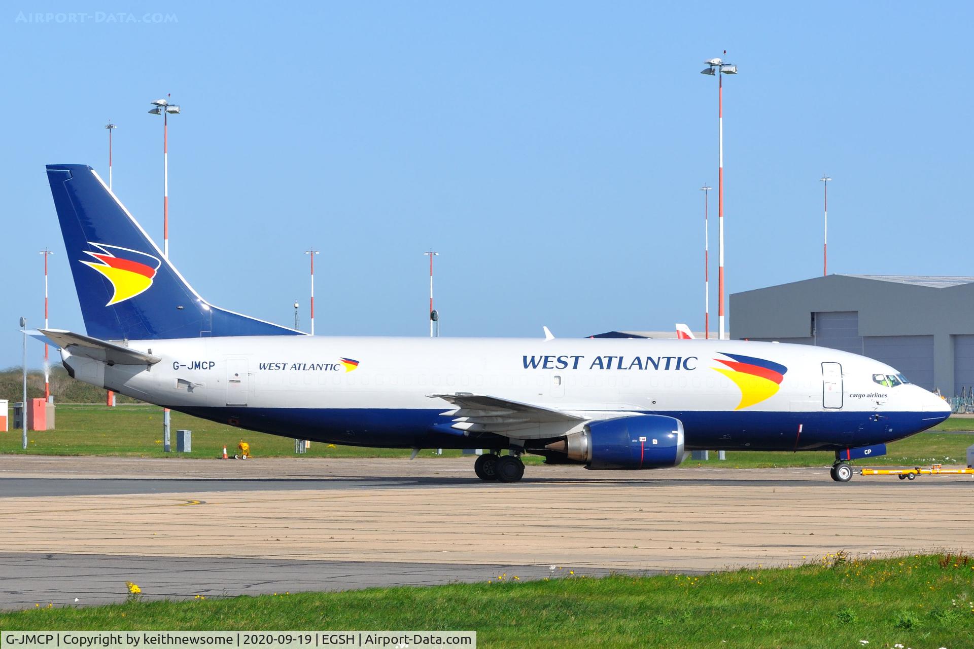 G-JMCP, 1987 Boeing 737-3T0F C/N 23578, Returning from engine runs.