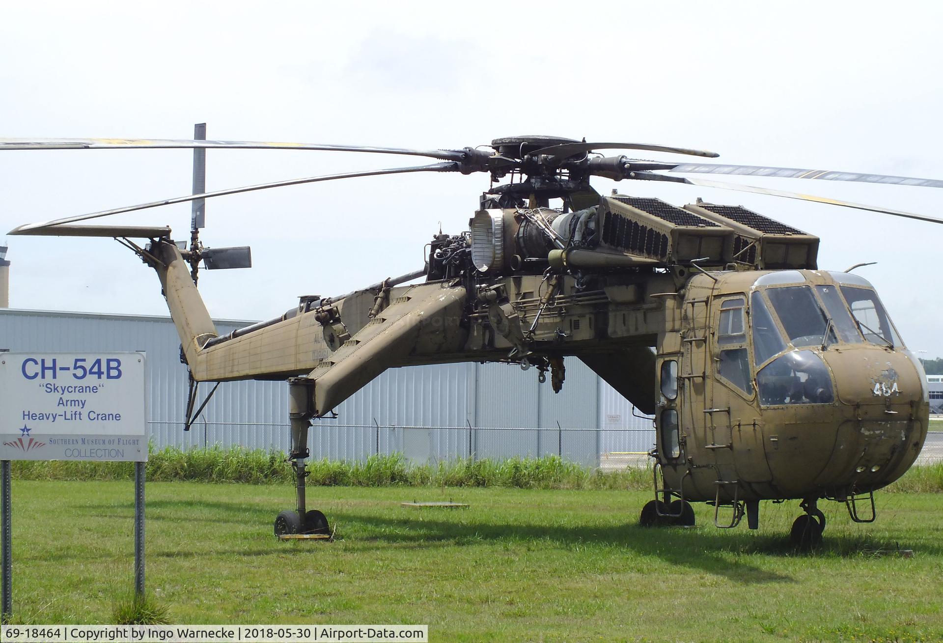 69-18464, 1969 Sikorsky CH-54B Tarhe C/N 64-071, Sikorsky CH-54B Tarhe at the Southern Museum of Flight, Birmingham AL