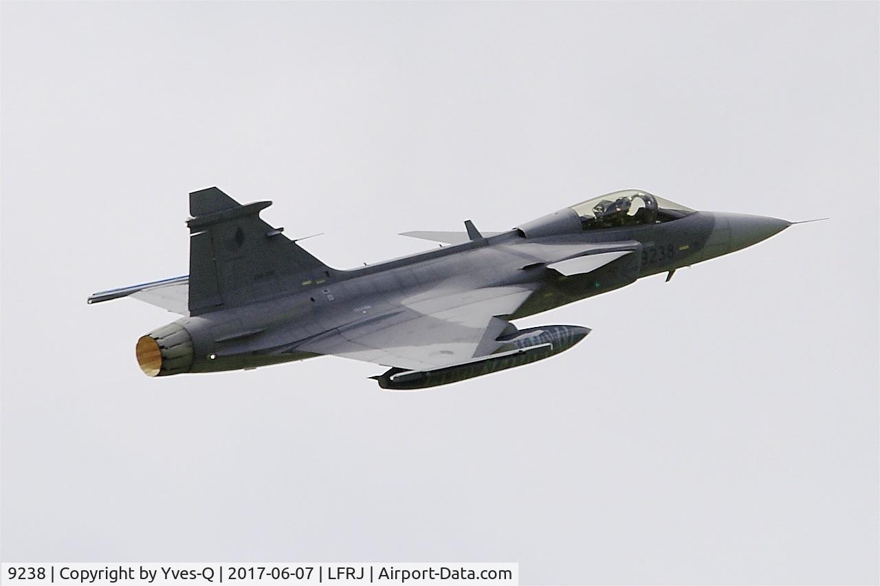 9238, Saab JAS-39C Gripen C/N 39238, Saab JAS-39C Gripen, Climbing from rwy 26, Landivisiau Naval Air Base (LFRJ) Tiger Meet 2017