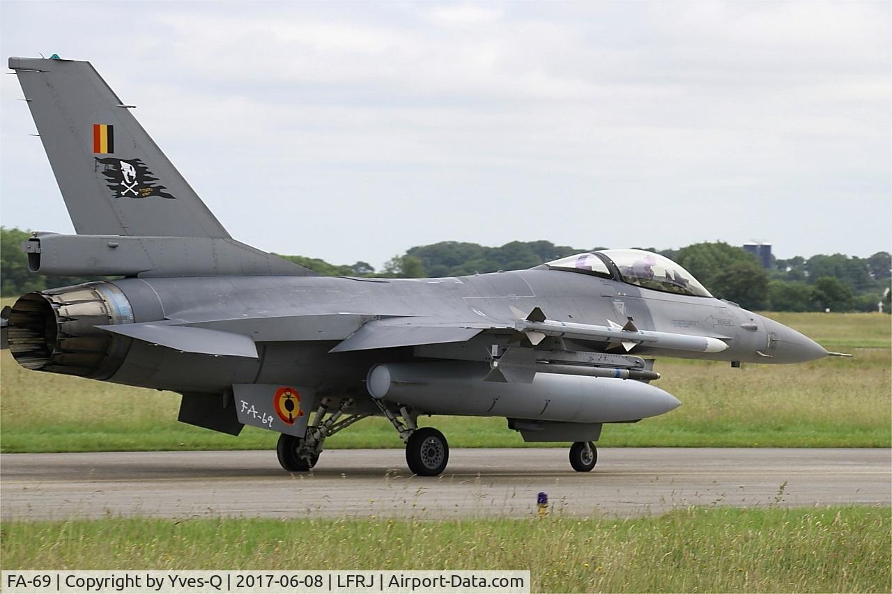 FA-69, 1983 SABCA F-16AM Fighting Falcon C/N 6H-69, SABCA F-16AM Fighting Falcon, Taxiing to flight line, Landivisiau Naval Air Base (LFRJ) Tiger Meet 2017