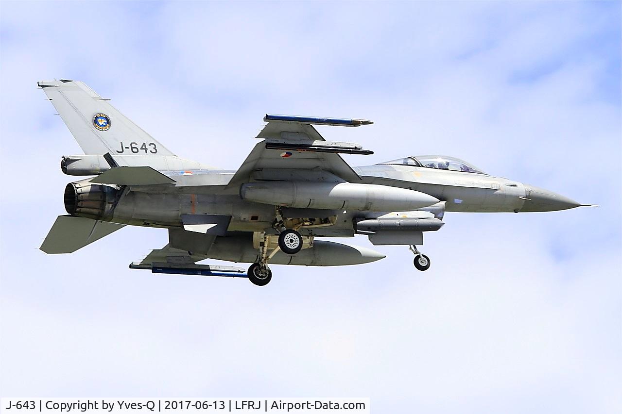 J-643, 1980 Fokker F-16AM Fighting Falcon C/N 6D-75, Fokker F-16AM Fighting Falcon, On final rwy 08, Landivisiau Naval Air Base (LFRJ) Tiger Meet 2017