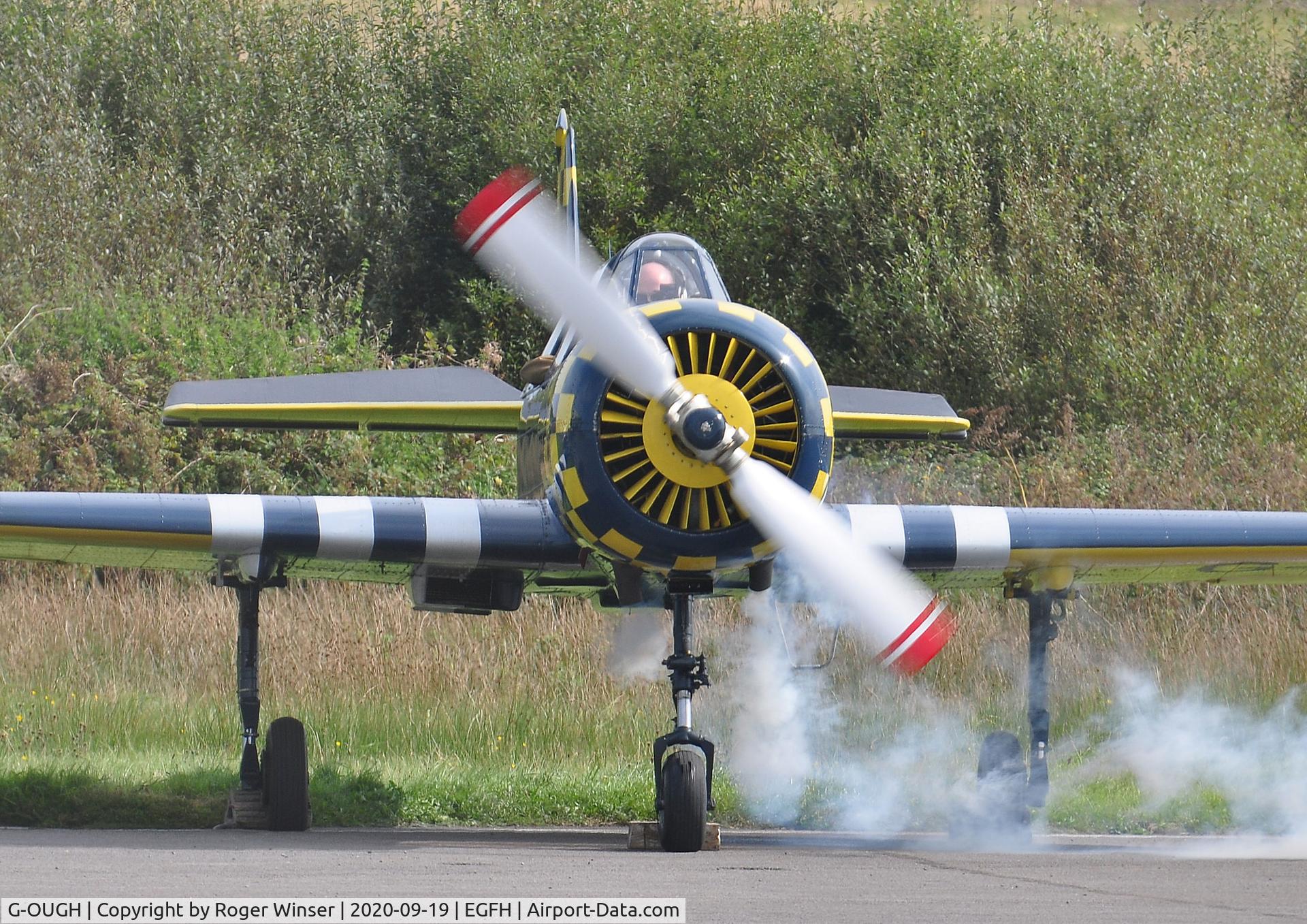G-OUGH, 1987 Bacau Yak-52 C/N 877404, 9 cylinder radial engine start up