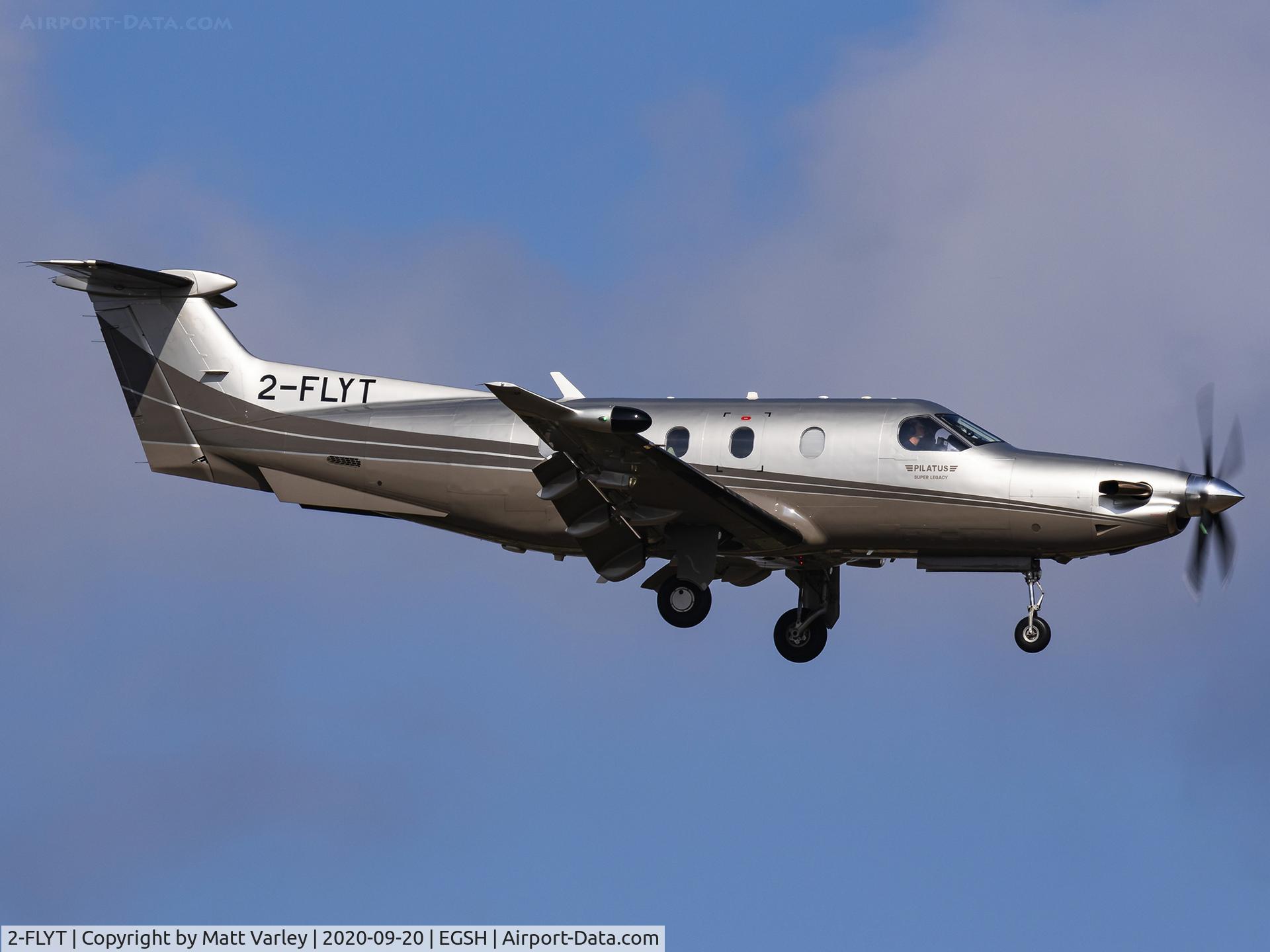 2-FLYT, 2007 Pilatus PC-12/47 C/N 802, Landing at Norwich from Cannes