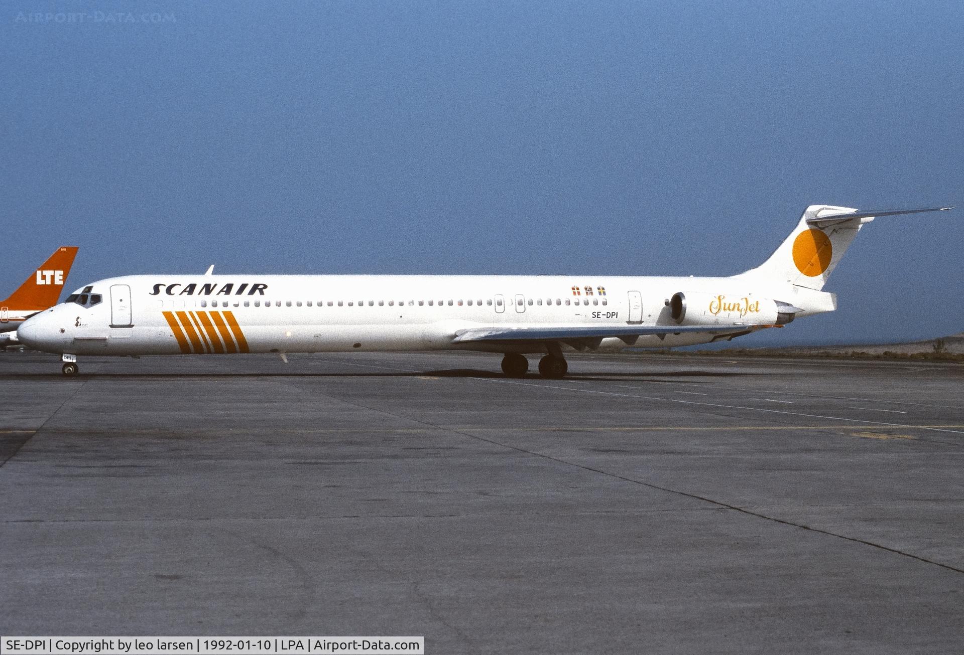 SE-DPI, 1988 McDonnell Douglas MD-83 (DC-9-83) C/N 49557, Las Palmas 10.1.1992