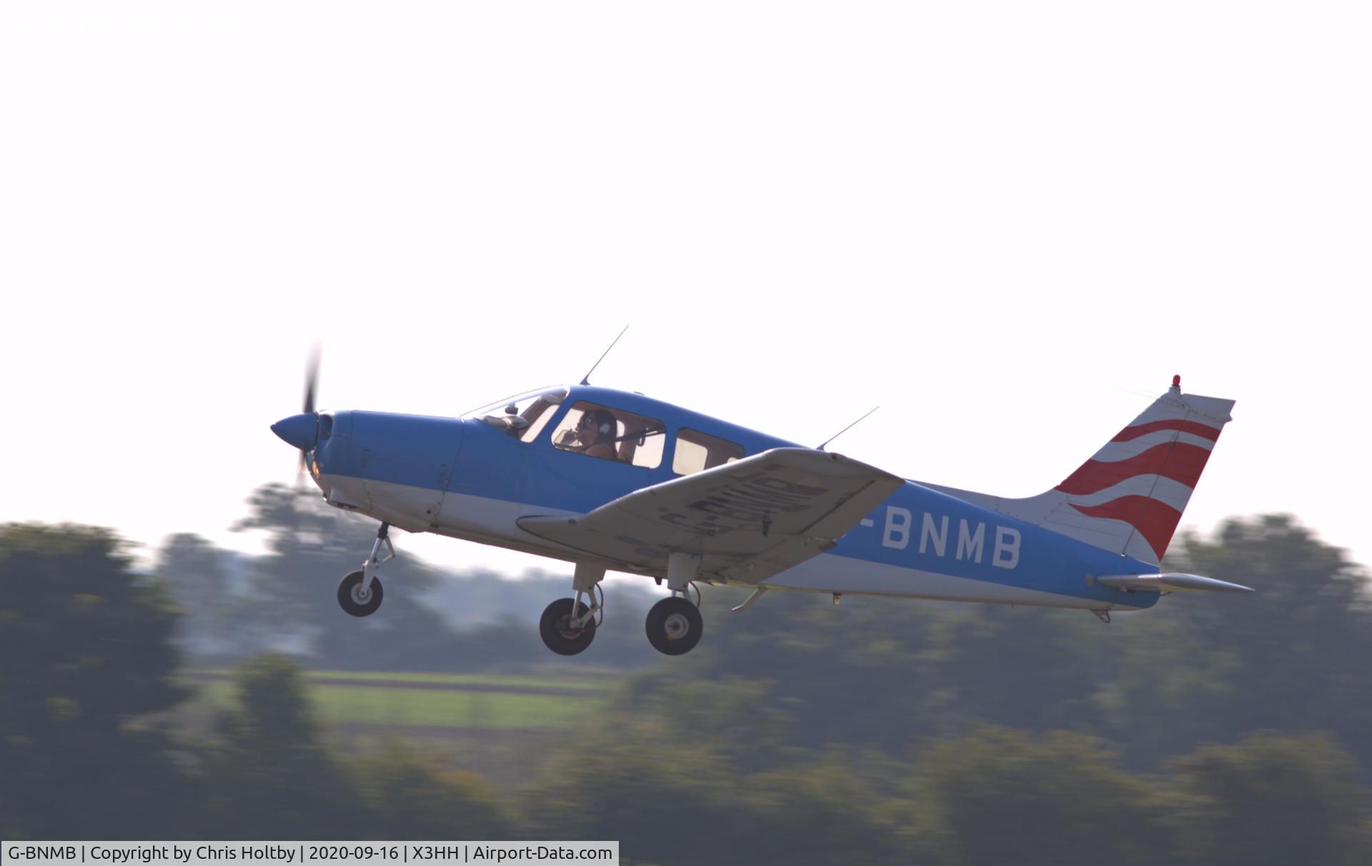 G-BNMB, 1976 Piper PA-28-151 Cherokee Warrior C/N 28-7615369, Taking off on circuits at Hinton-in-the-Hedges airfield