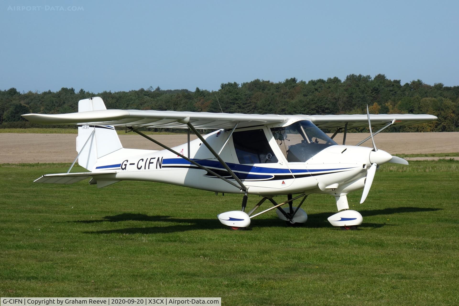 G-CIFN, 2014 Comco Ikarus C42 FB80 C/N 1405-7307, Parked at Northrepps.