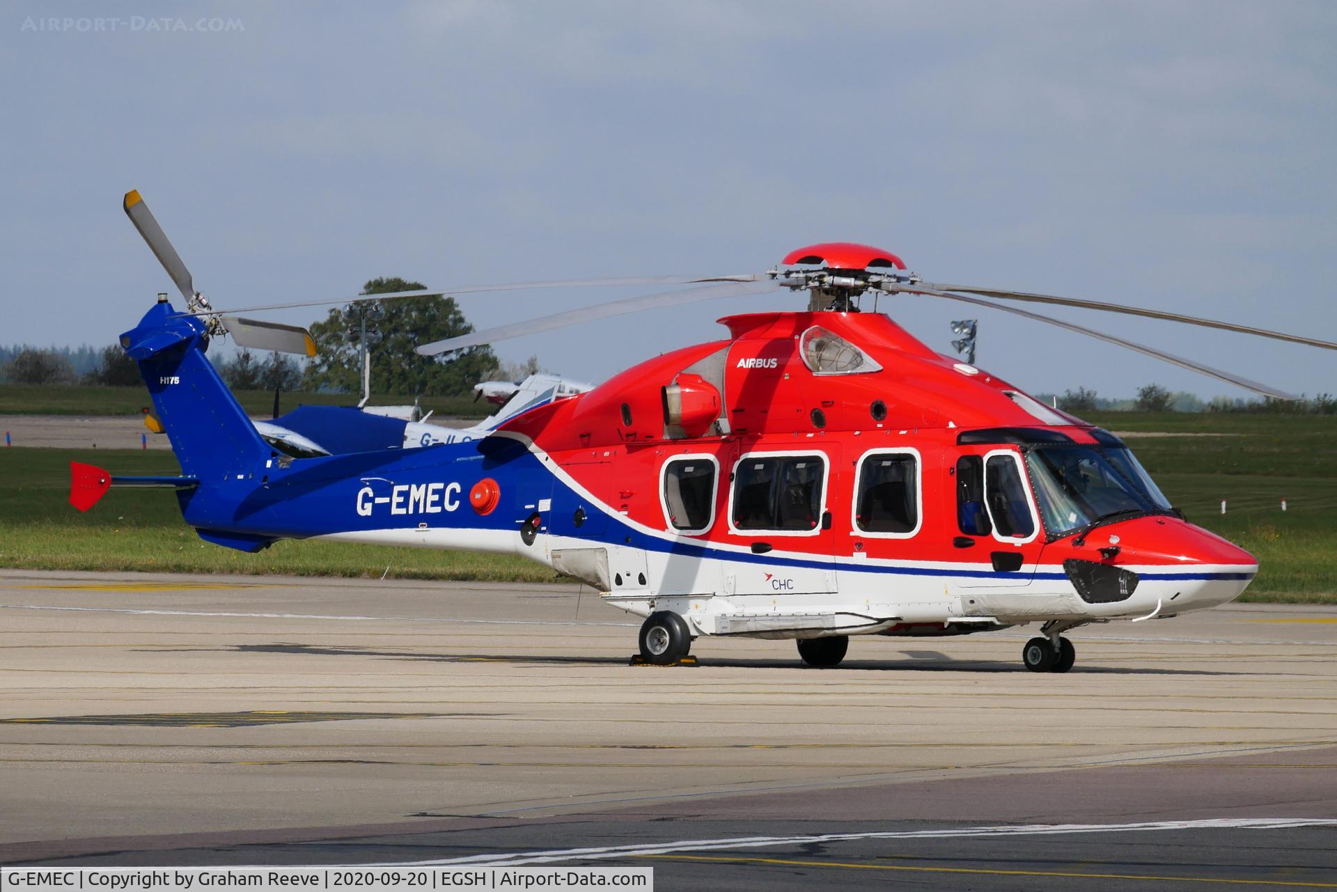 G-EMEC, 2018 Airbus Helicopters EC-175B C/N 5031, Parked at Norwich.