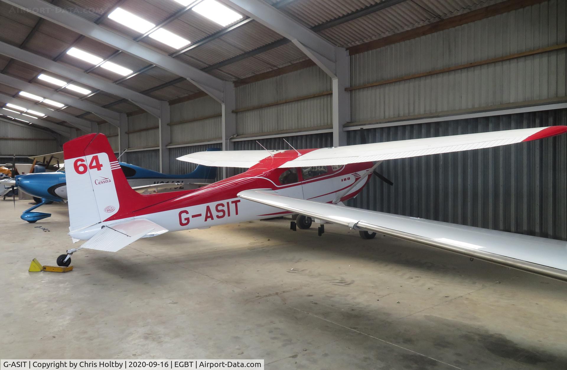 G-ASIT, 1956 Cessna 180 C/N 32567, In the hangar at Turweston, Bucks.