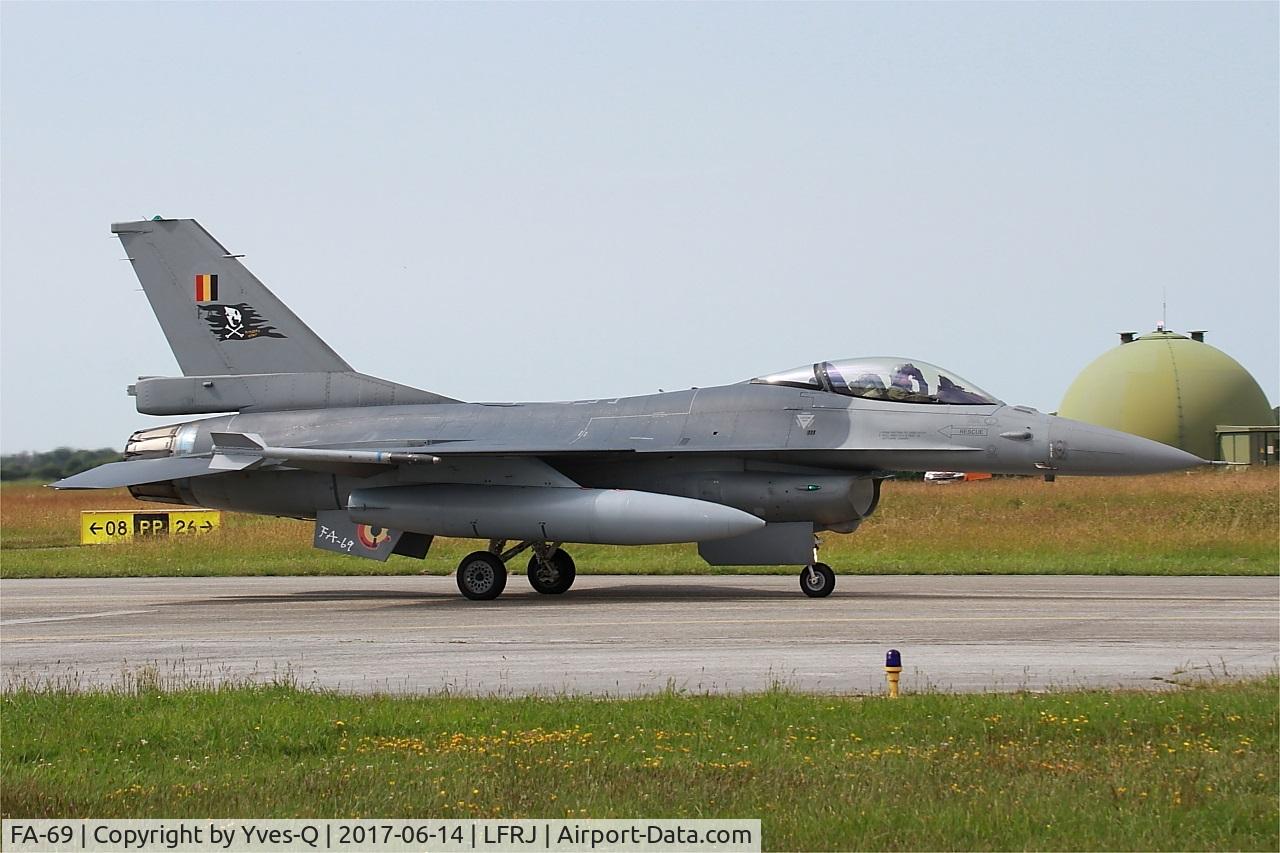 FA-69, 1983 SABCA F-16AM Fighting Falcon C/N 6H-69, SABCA F-16AM Fighting Falcon, Taxiing to flight line, Landivisiau Naval Air Base (LFRJ) Tiger Meet 2017