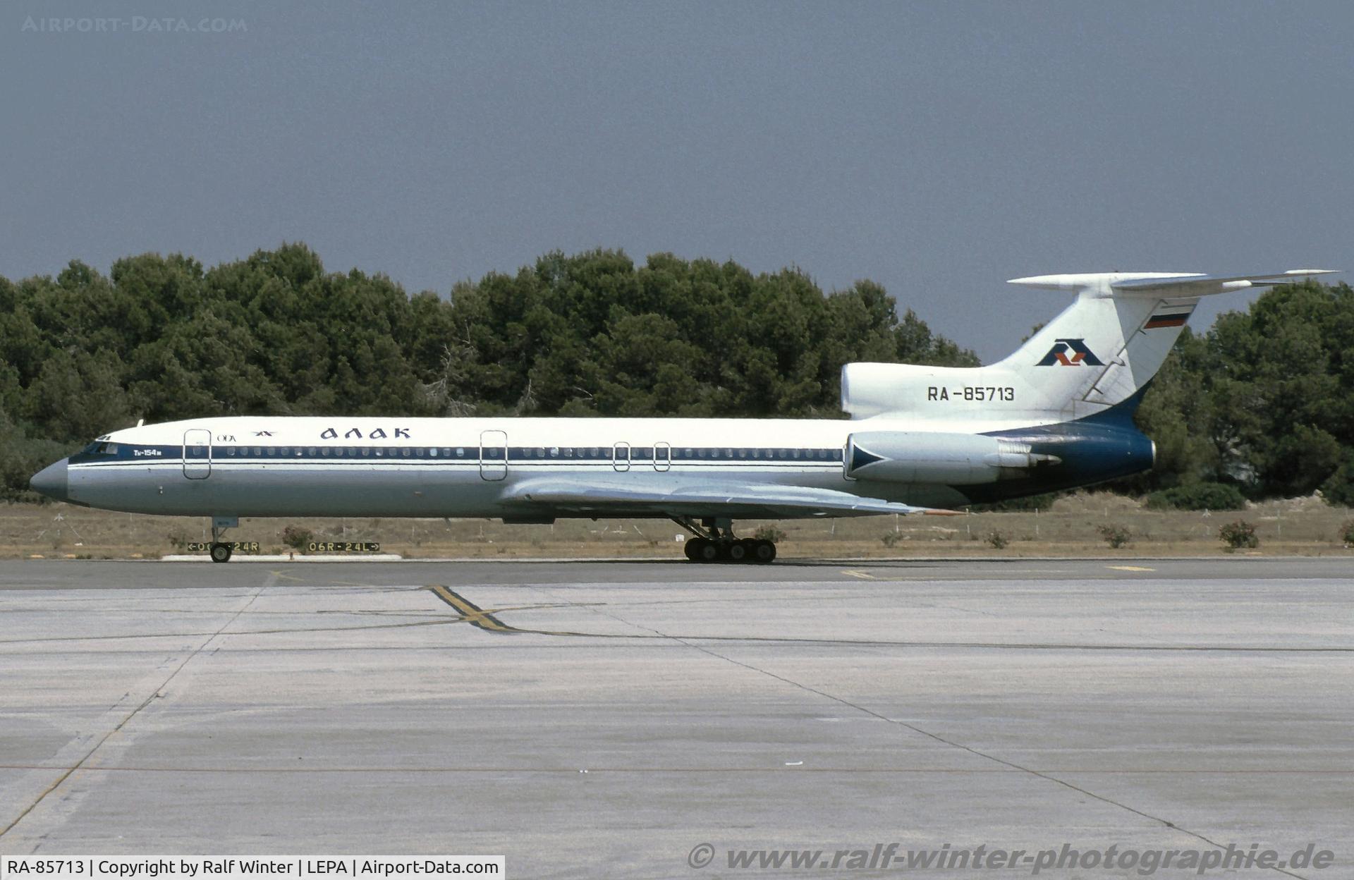 RA-85713, 1991 Tupolev Tu-154M C/N 91A889, Tupolev Tu-154M - Alak Airlines - 91A889 - RA-85713 - 1997 - PMI