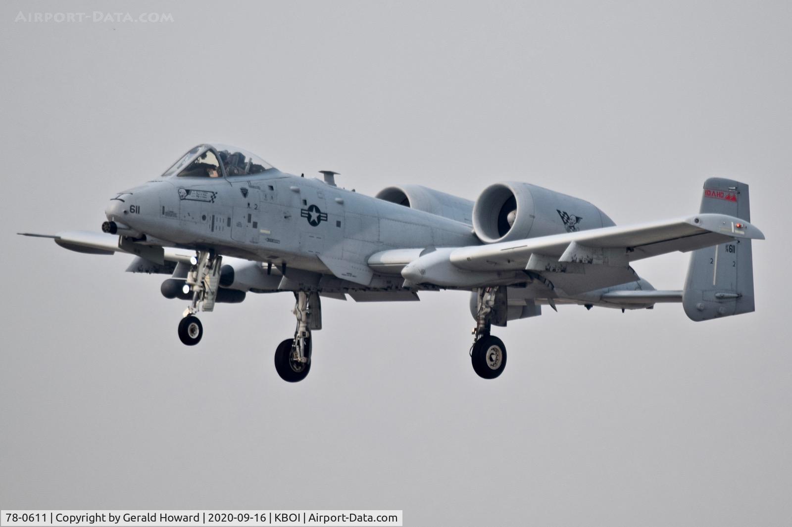 78-0611, 1978 Fairchild Republic A-10C Thunderbolt II C/N A10-0231, Landing BOI.