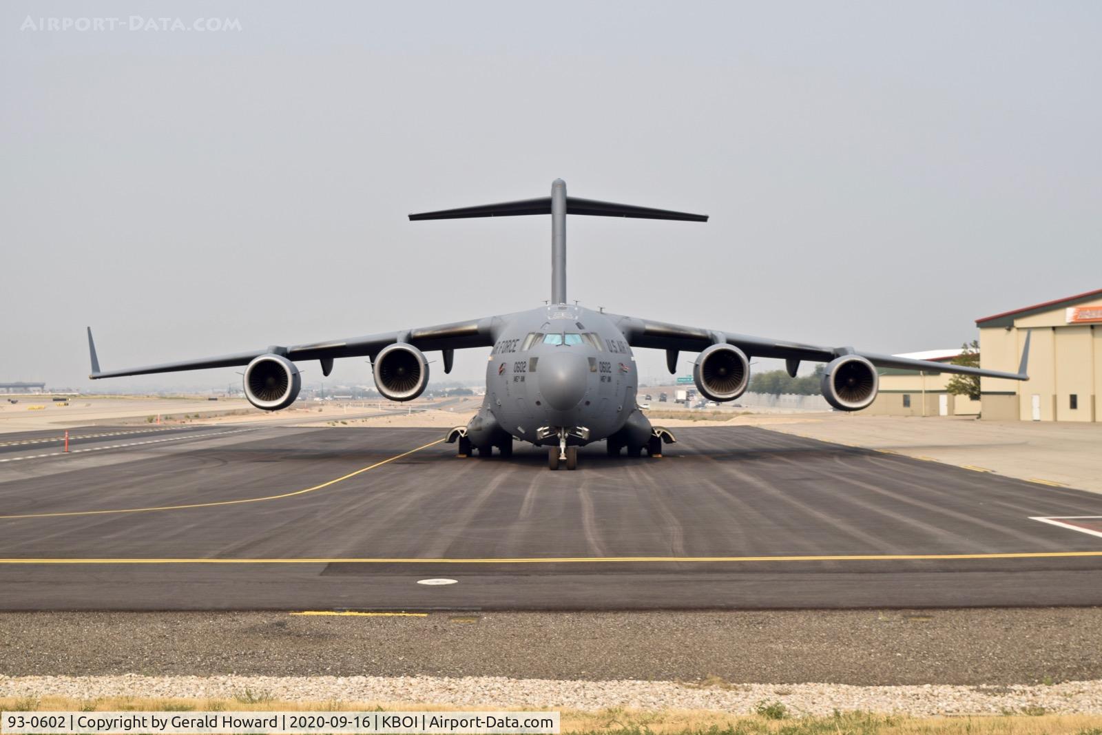 93-0602, 1993 McDonnell Douglas C-17A Globemaster III C/N 50022, Parked on west de ice pad. 145th Air Wing, NC ANG, Charlotte, NC.