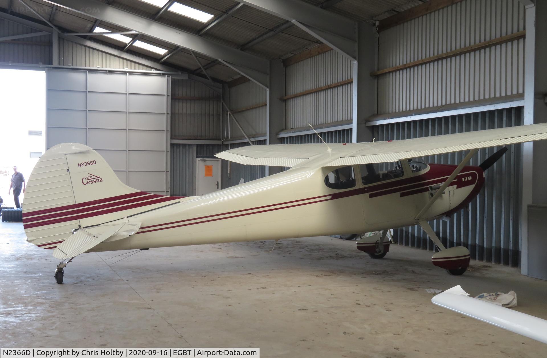 N2366D, 1952 Cessna 170B C/N 20518, Parked in the hangar at Turweston, Bucks
