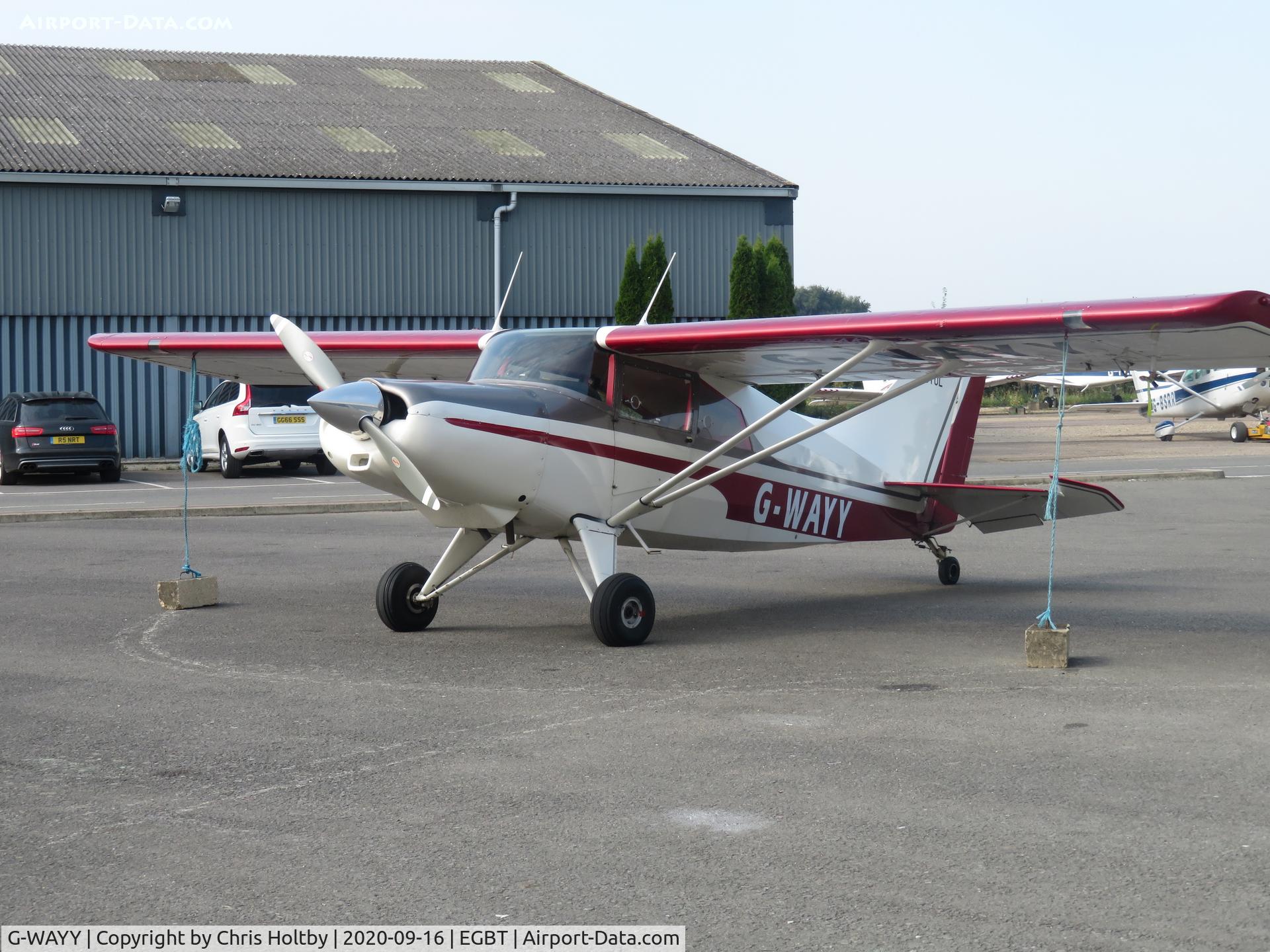G-WAYY, 1986 Maule MX-7-180 Star Rocket C/N 11028C, Ex-G-WALY having just been repainted at Turweston, Bucks.