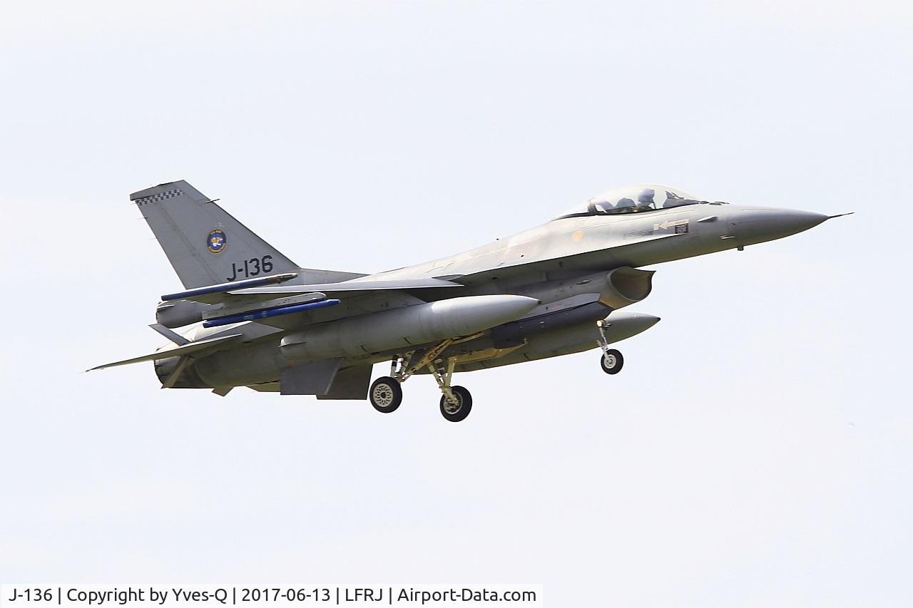J-136, Fokker F-16AM Fighting Falcon C/N 6D-126, Fokker F-16AM Fighting Falcon, Short approach rwy 08, Landivisiau Naval Air Base (LFRJ) Tiger Meet 2017