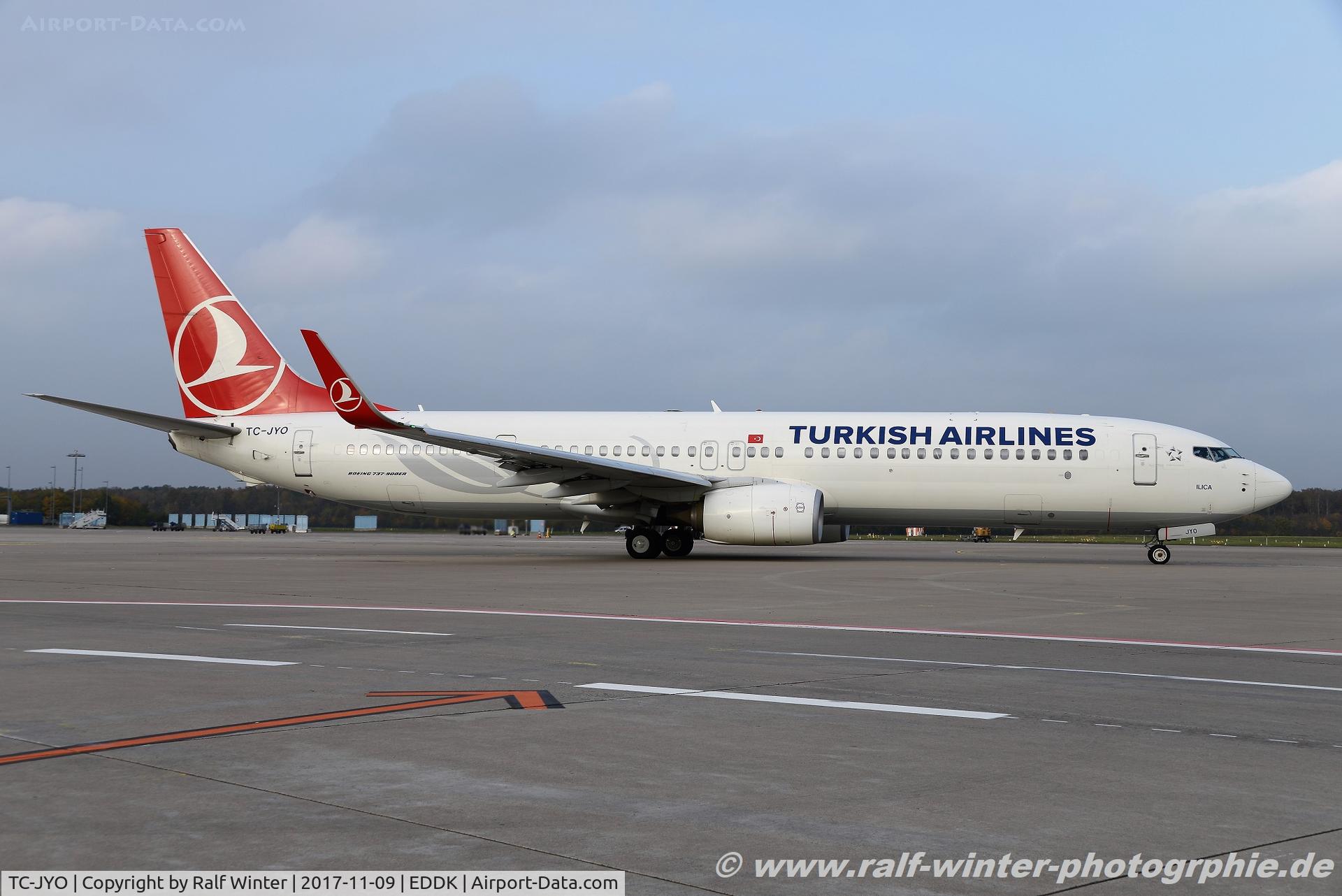 TC-JYO, 2015 Boeing 737-9F2/ER C/N 42013, Boeing 737-9F2ER(W) - TK THY Turkish Airlines 'Il?ca' - 42013 - TC-JYO - 09.11.2017 - CGN
