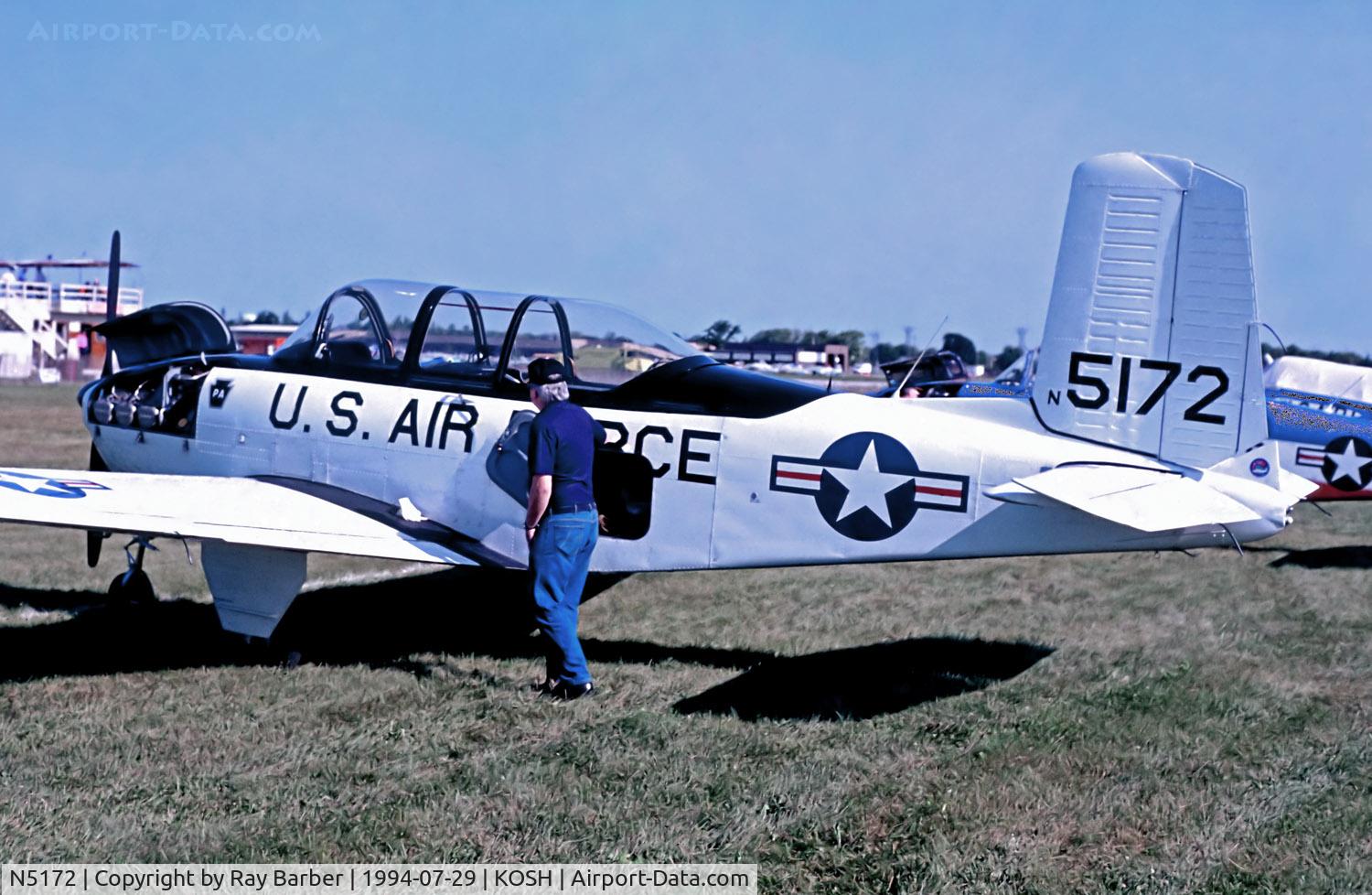 N5172, 1955 Beech A45 C/N G-729, N5172   Beech T-34 Mentor [G-729] (Ex United States Air Force) Oshkosh-Wittman Regional~N 29/07/1994