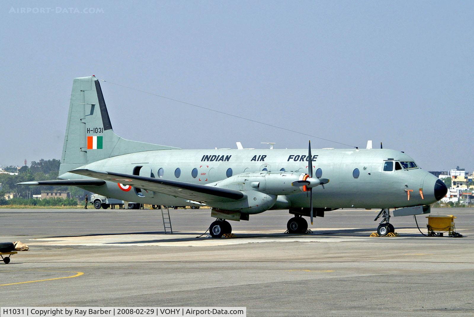 H1031, 1971 Hindustan Aeronautics HAL 748 Series 2 C/N 527, H1031   (H-1031) Hindustan 748 2/219 [HAL/K/527] (Indian Air Force) Hyderabad-Begumpet~VT 29/02/2008