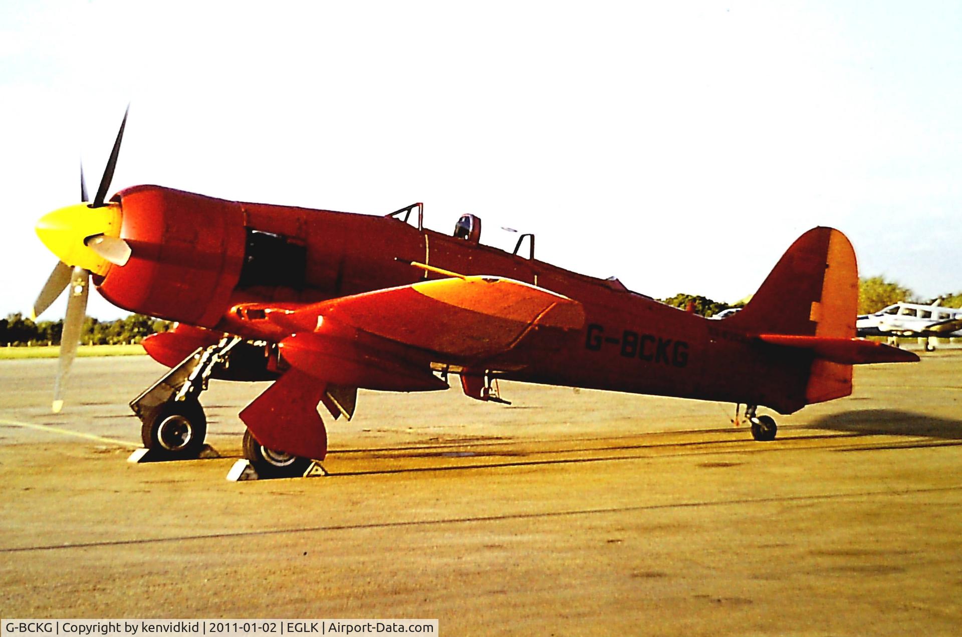 G-BCKG, 1949 Hawker Sea Fury T.20 C/N ES.8509, At Blackbushe 1974.